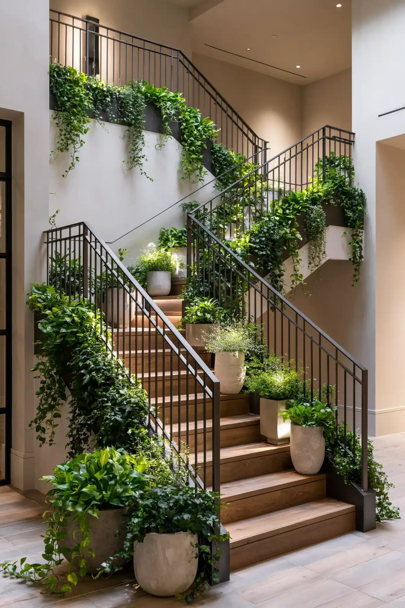 29 Indoor Staircase Garden Ideas for a Stairwell That Breathes 5