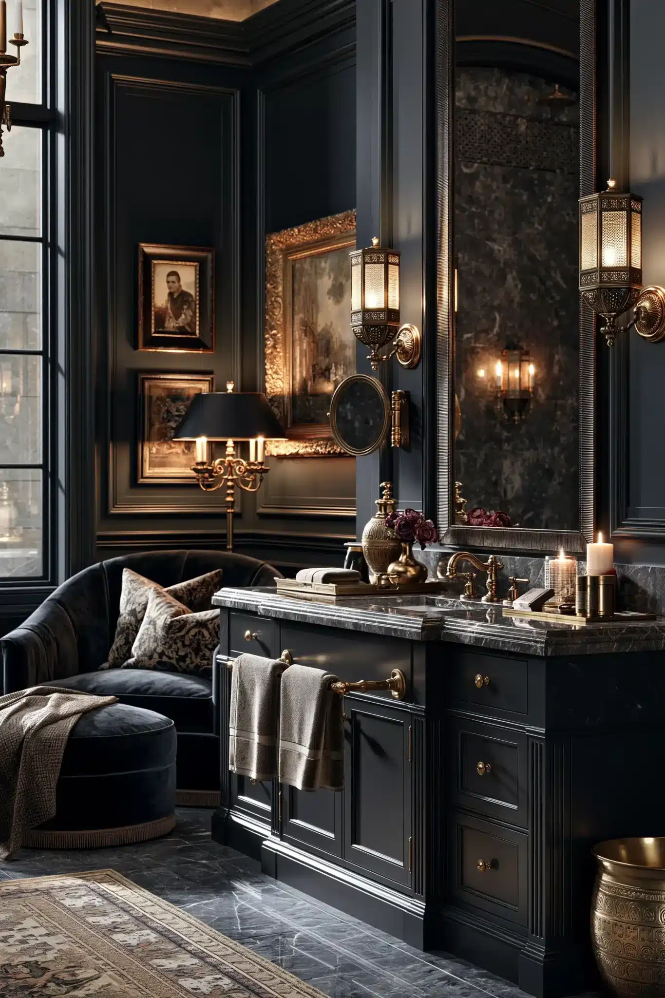 29 Gothic Bathroom Ideas That Feel Moody Without Going Cold 5