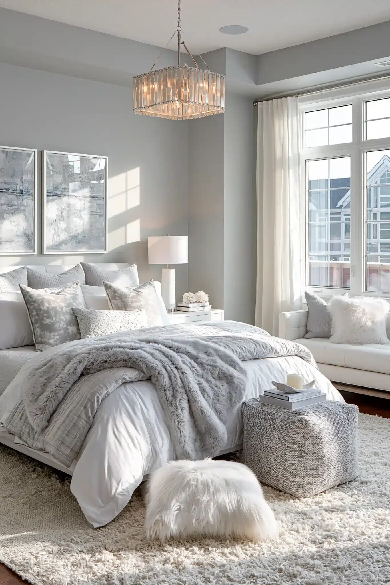 29 Grey and White Bedroom Ideas That Never Feel Flat 6