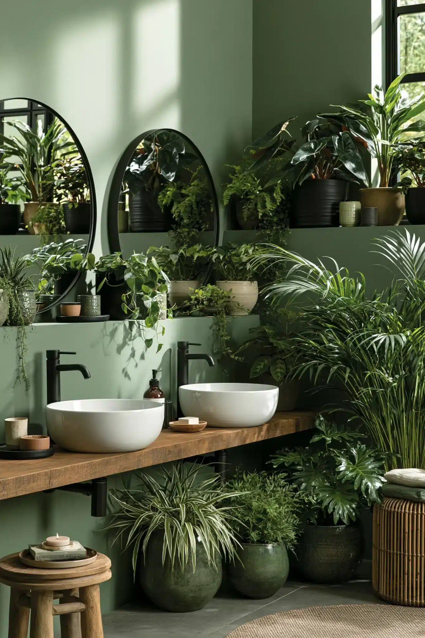 29 Sage Green and Black Bathroom Ideas That Stay Sharp 6
