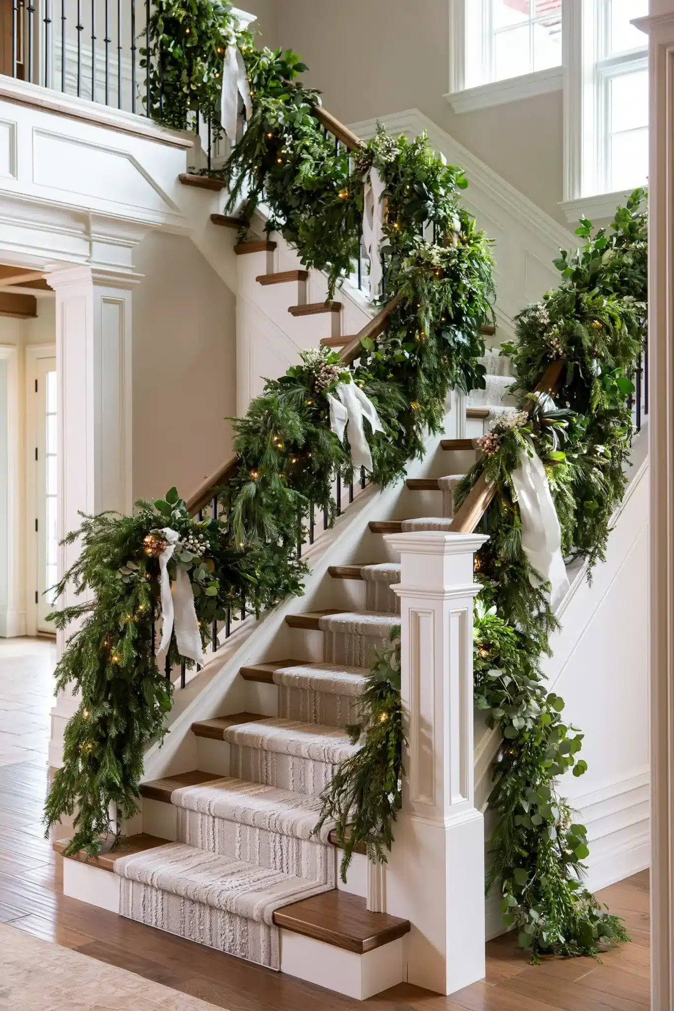 29 Christmas Staircase Decor Ideas That Actually Hold Up 6