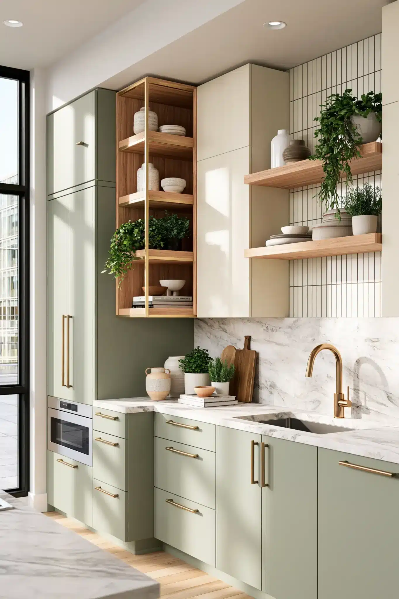29 Sage Green and Cream Kitchen Ideas That Stay Soft 6