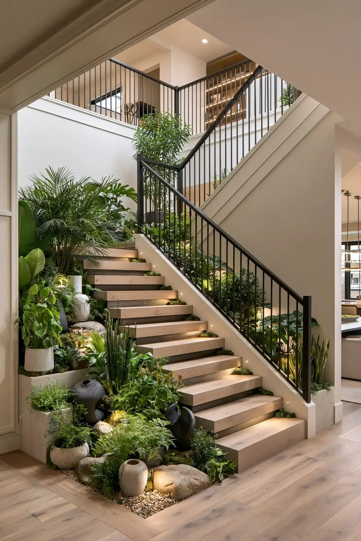29 Indoor Staircase Garden Ideas for a Stairwell That Breathes 6