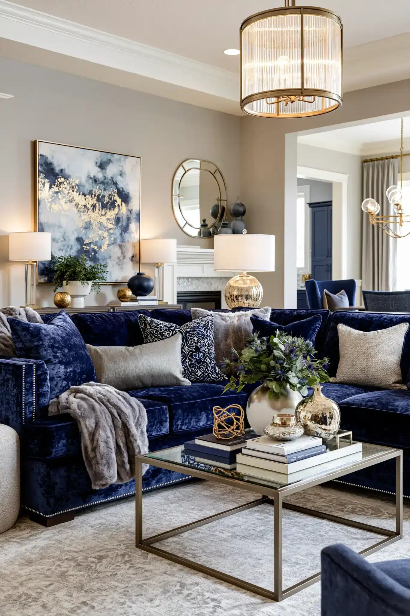 29 Navy Blue and Grey Living Room Ideas That Feel Grounded 6
