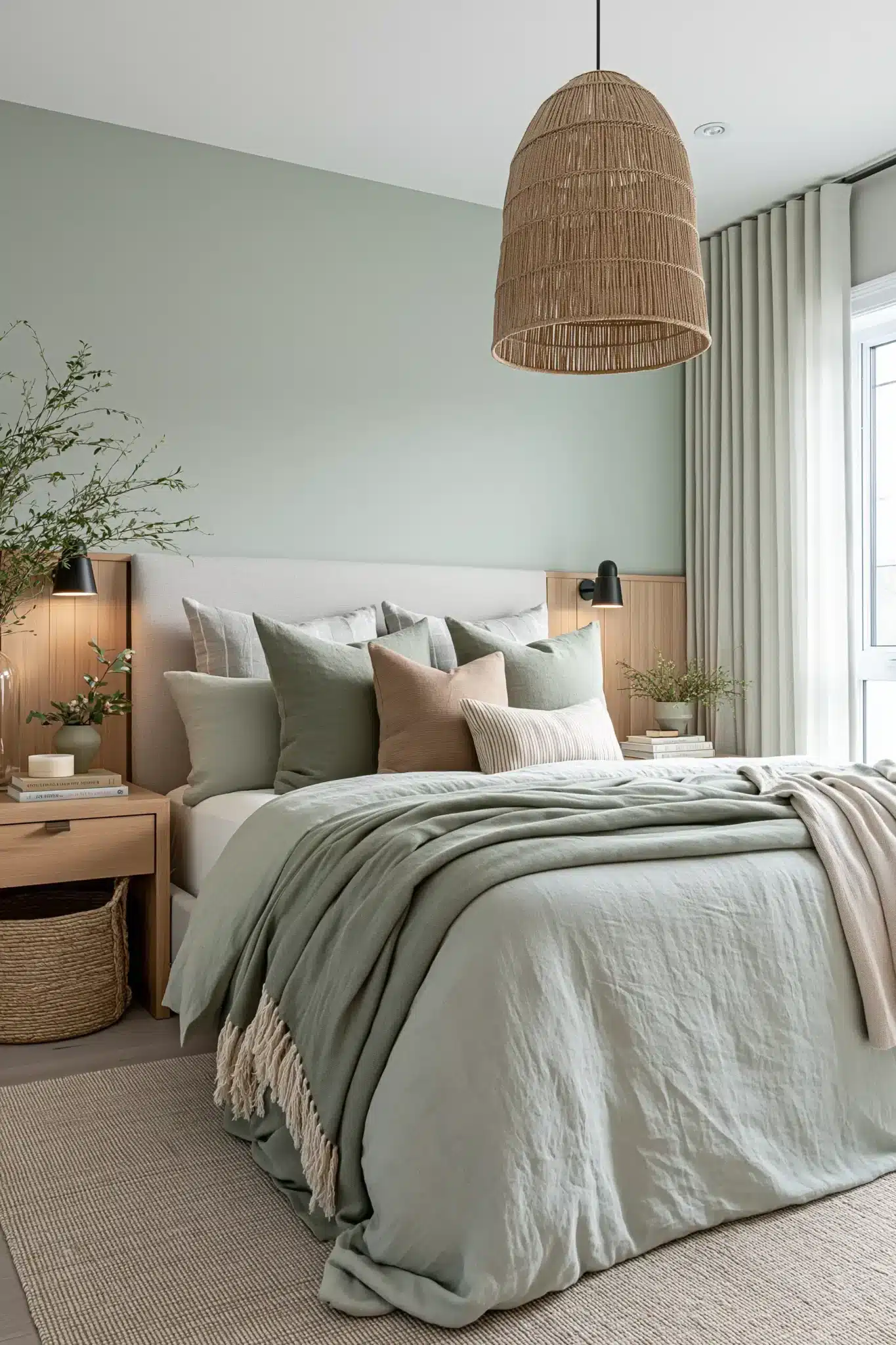 29 Sage Green and Grey Bedroom Ideas That Read Calm 6