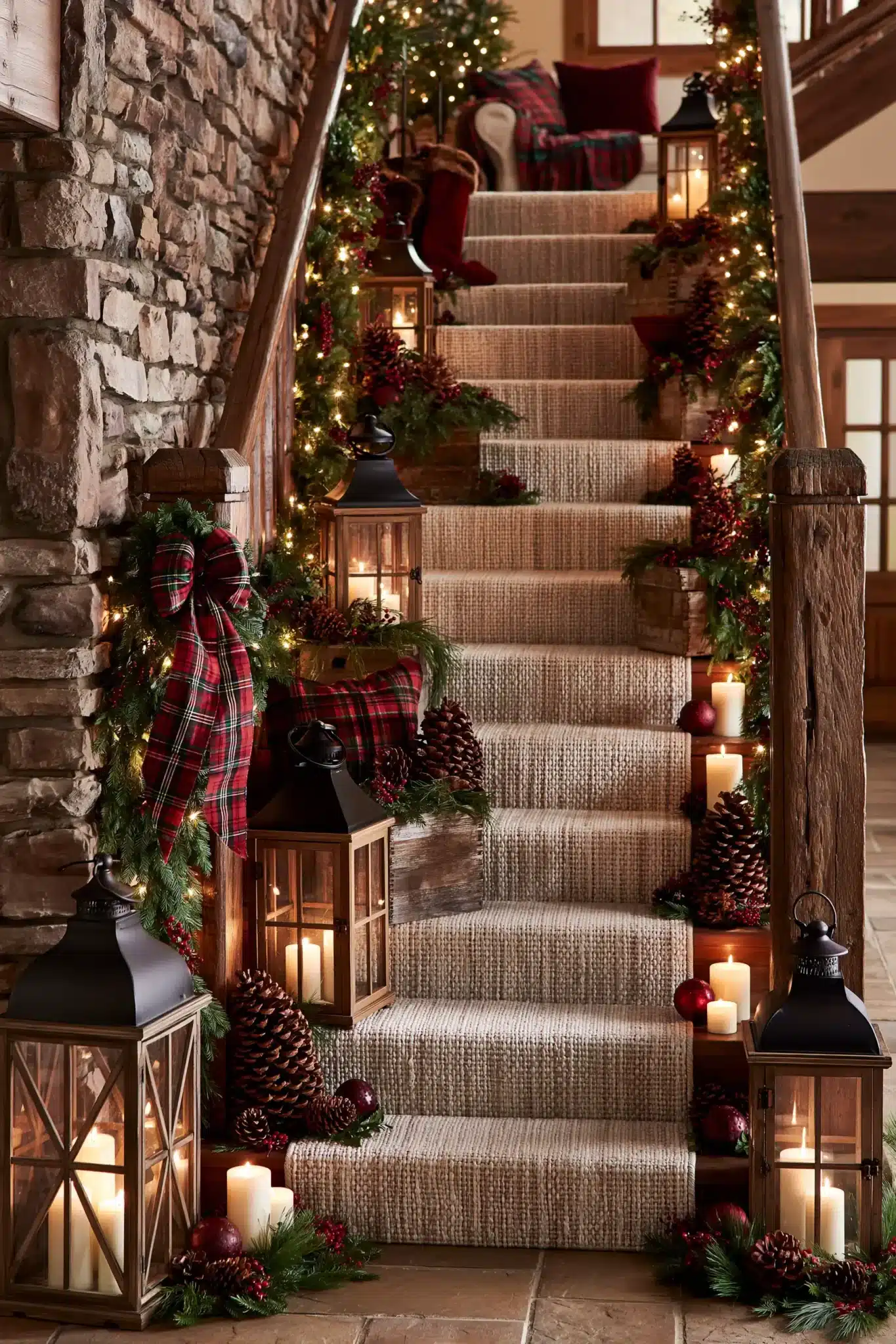 29 Christmas Staircase Decor Ideas That Actually Hold Up 7