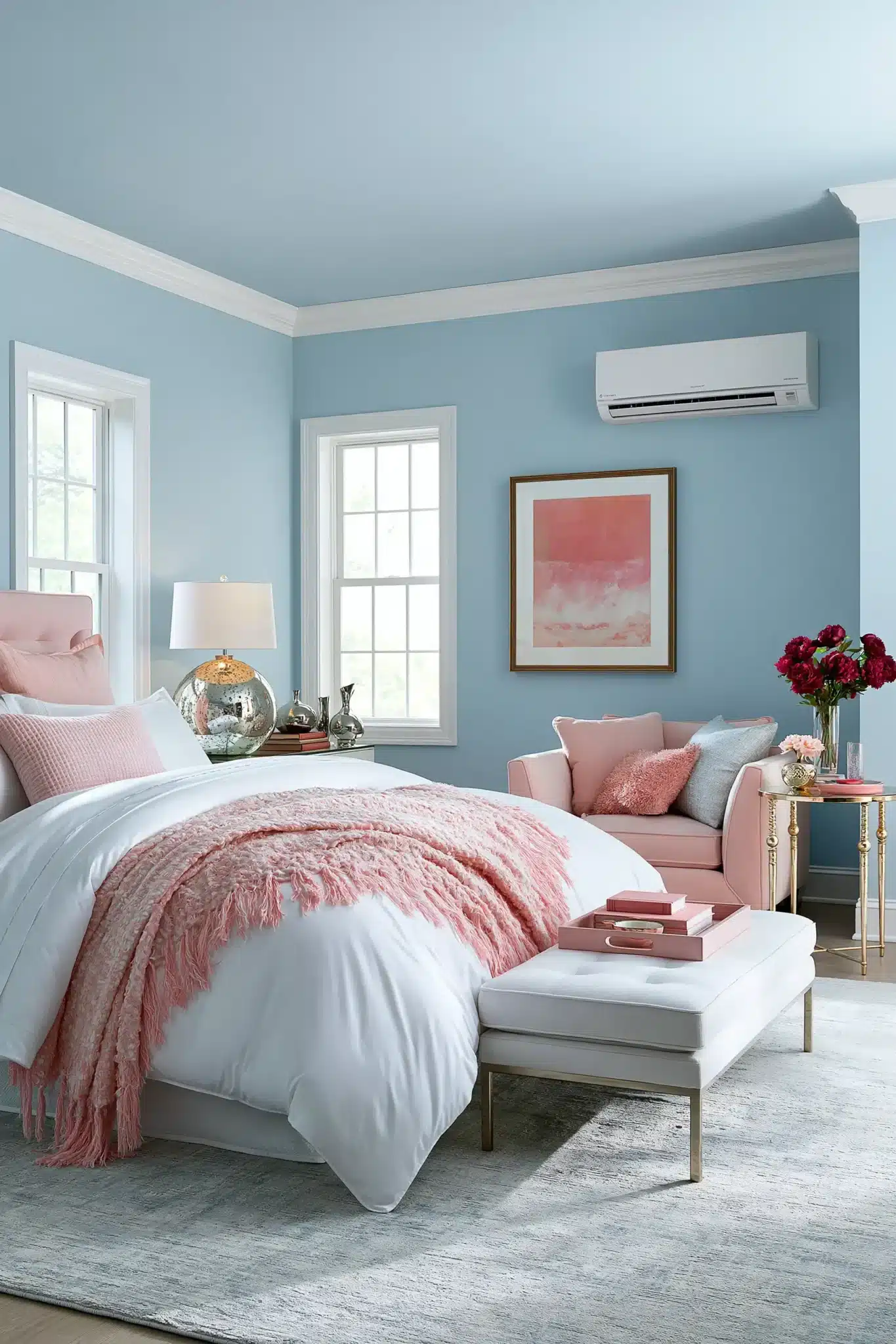 29 Light Blue and Pink Bedroom Ideas That Stay Grown-Up 7