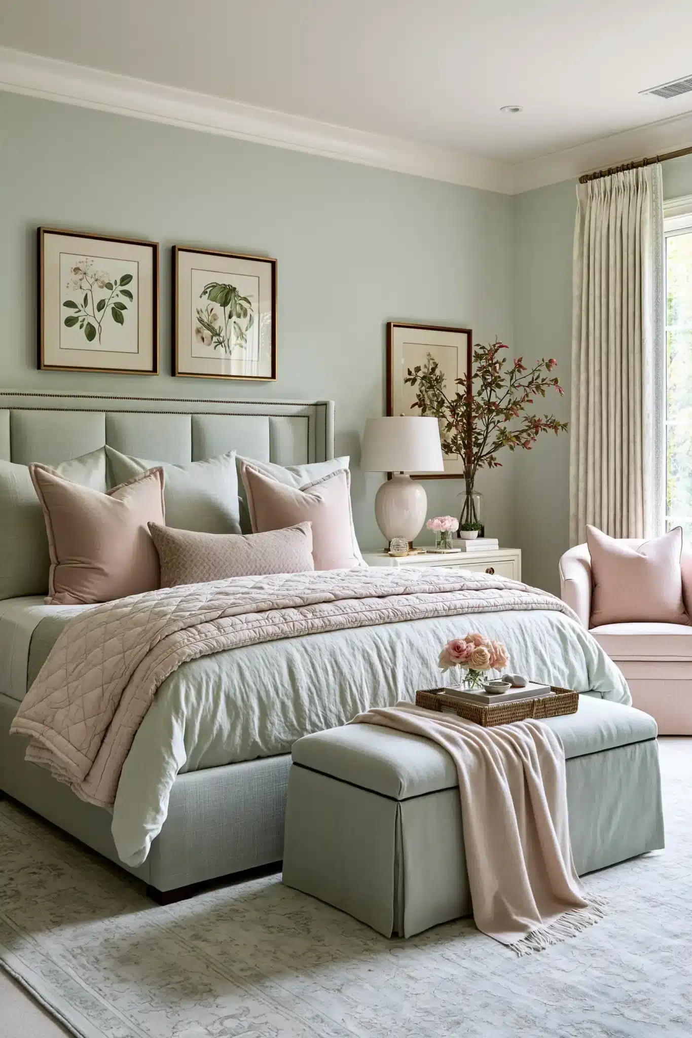 29 Sage Green and Blush Bedroom Ideas That Feel Quiet 7
