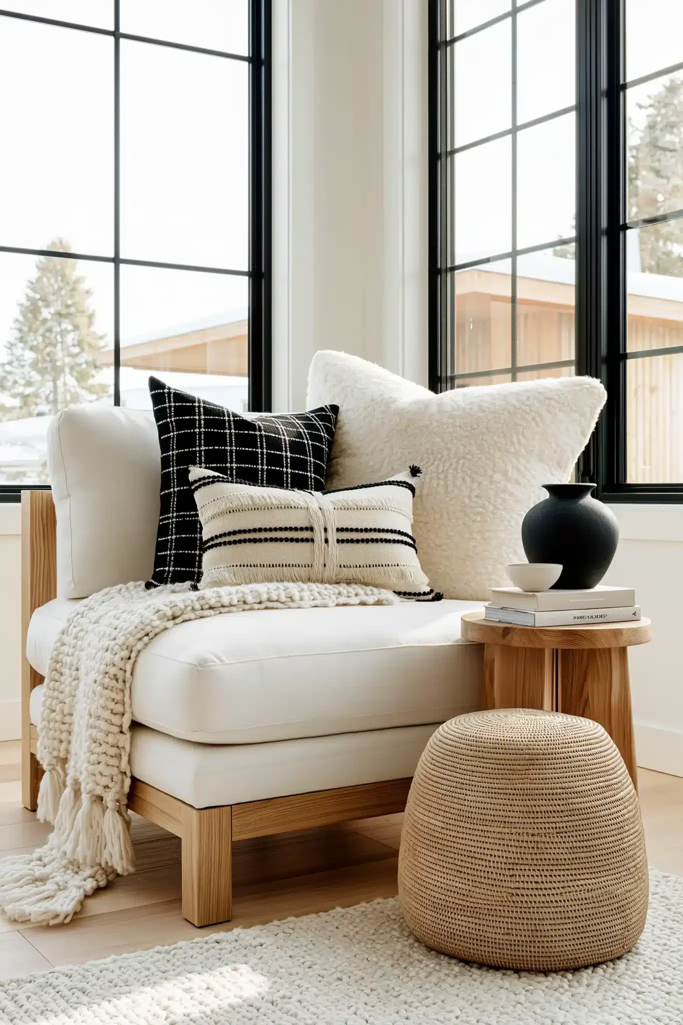29 Black and White Living Room Decor Ideas with Real Contrast 7