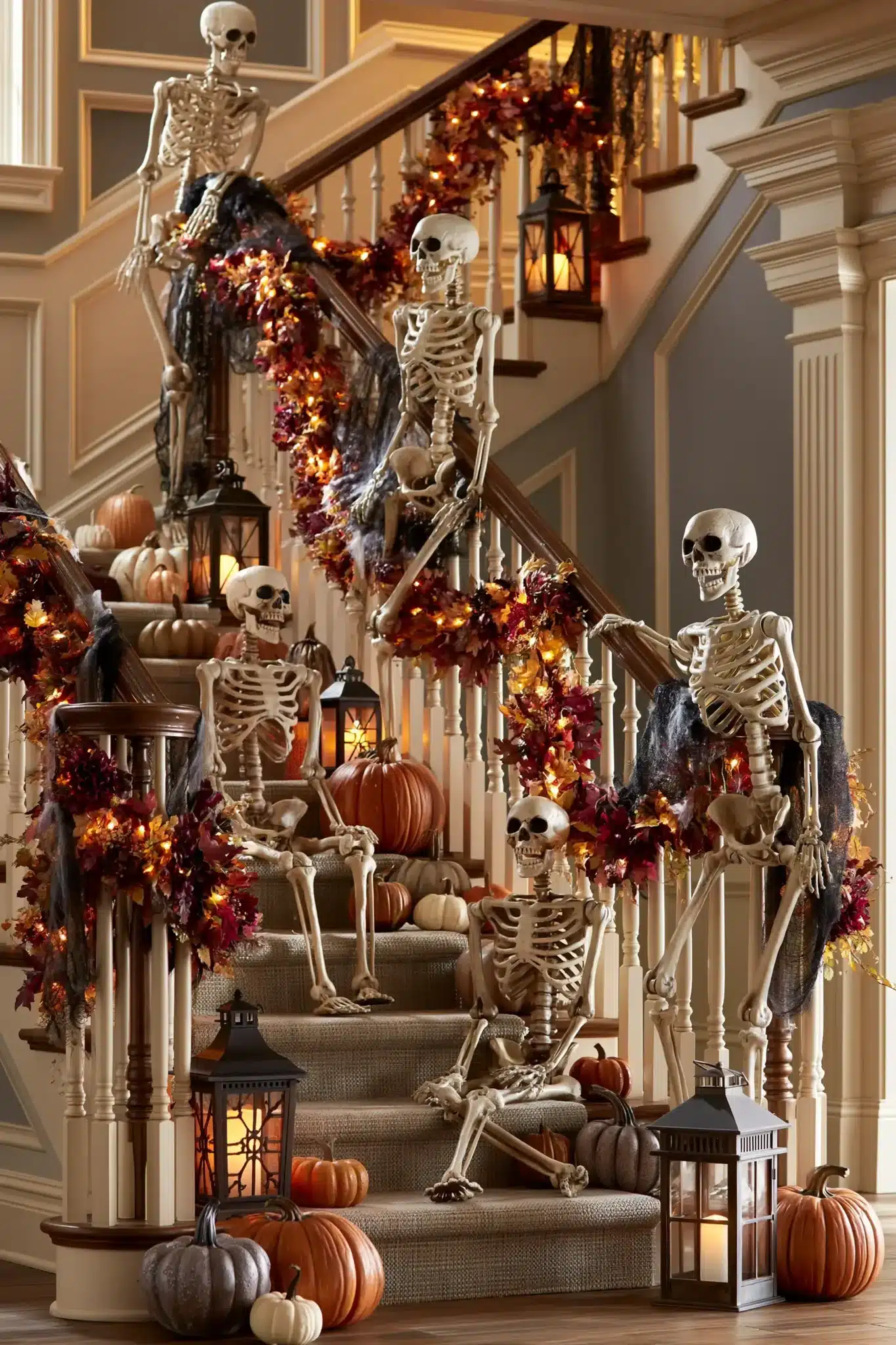 29 Halloween Staircase Decor Ideas That Skip the Cheap Stuff 7