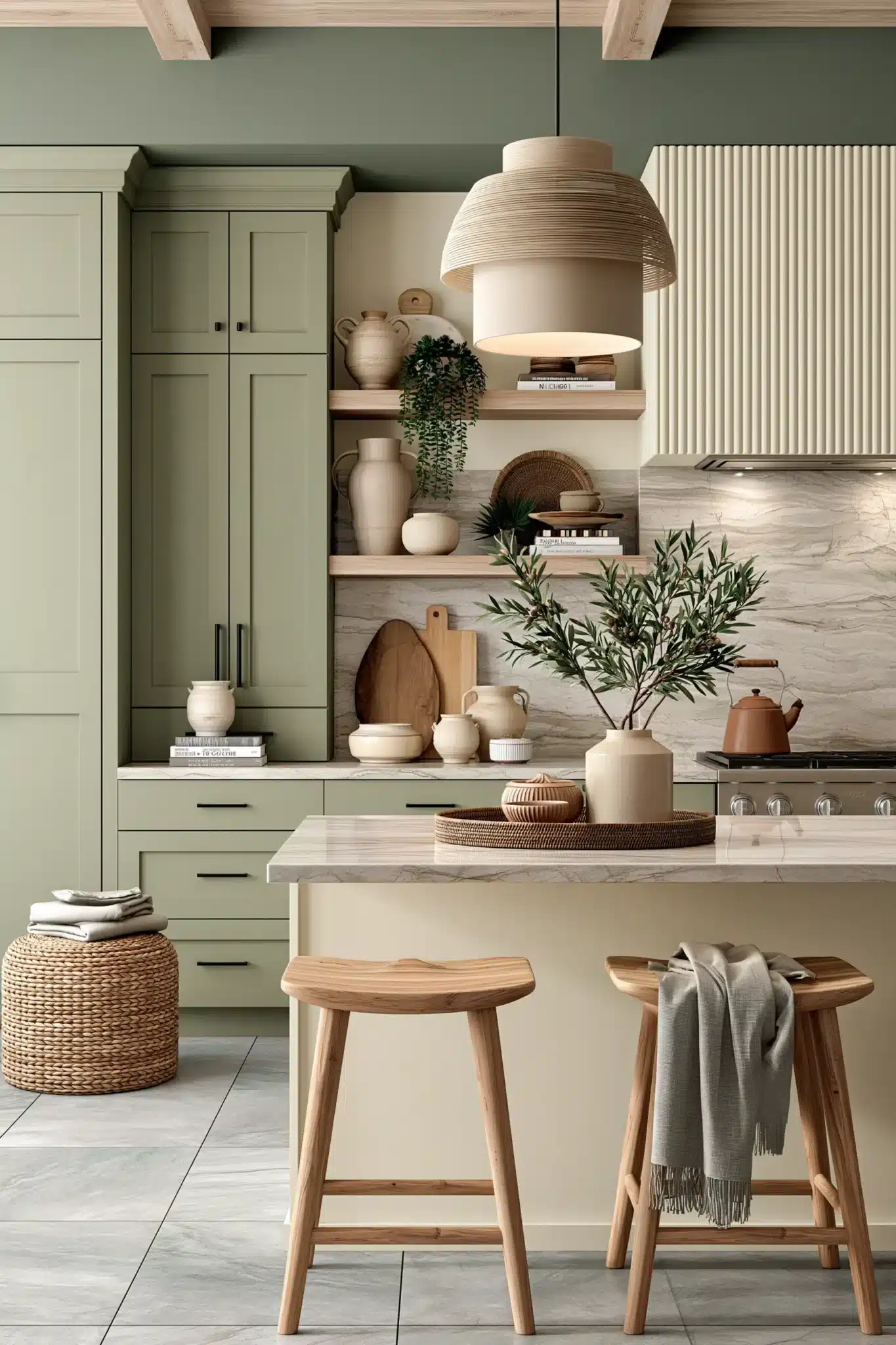 29 Sage Green and Cream Kitchen Ideas That Stay Soft 7