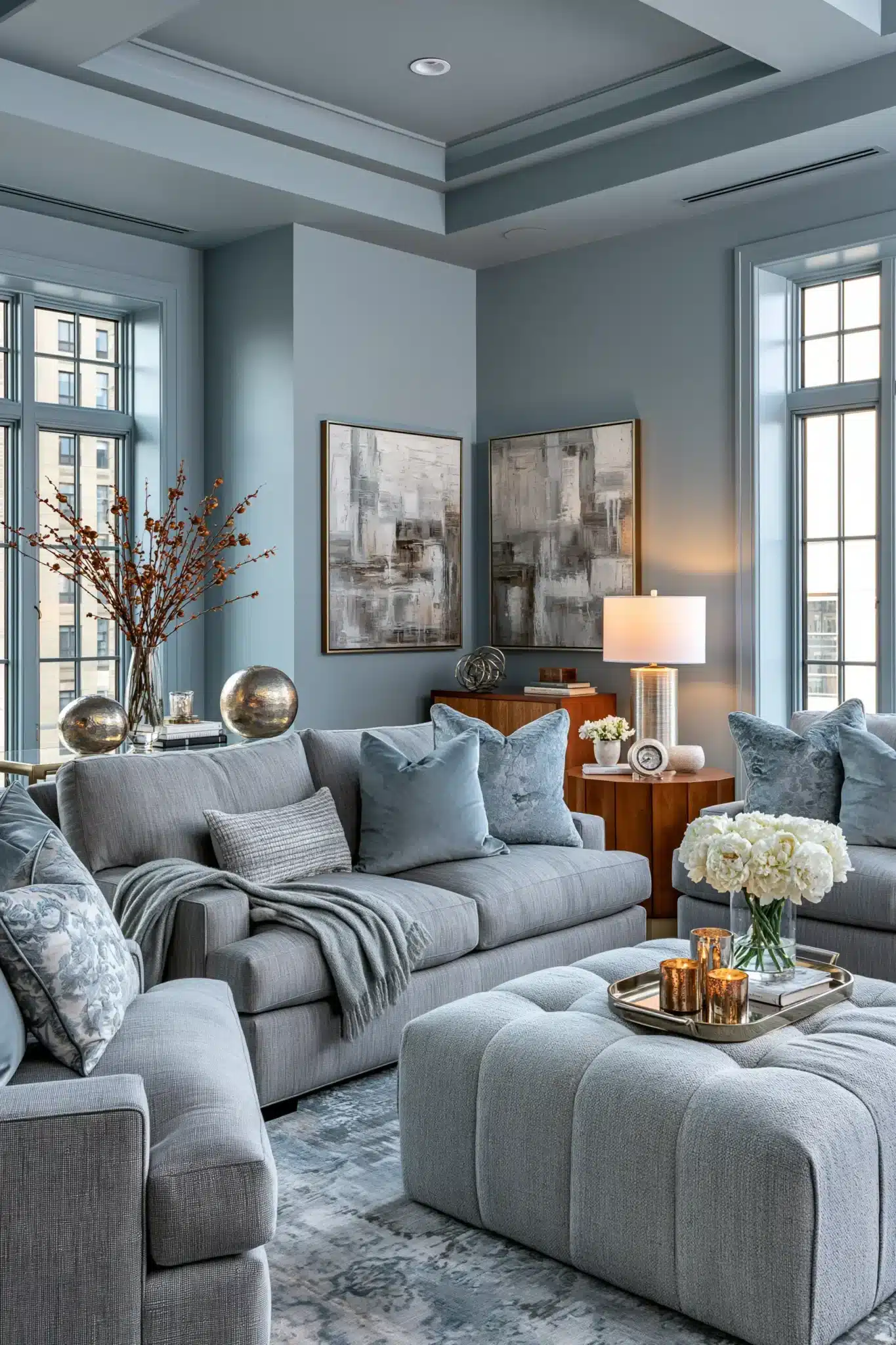 29 Light Blue and Grey Living Room Ideas That Stay Airy 7