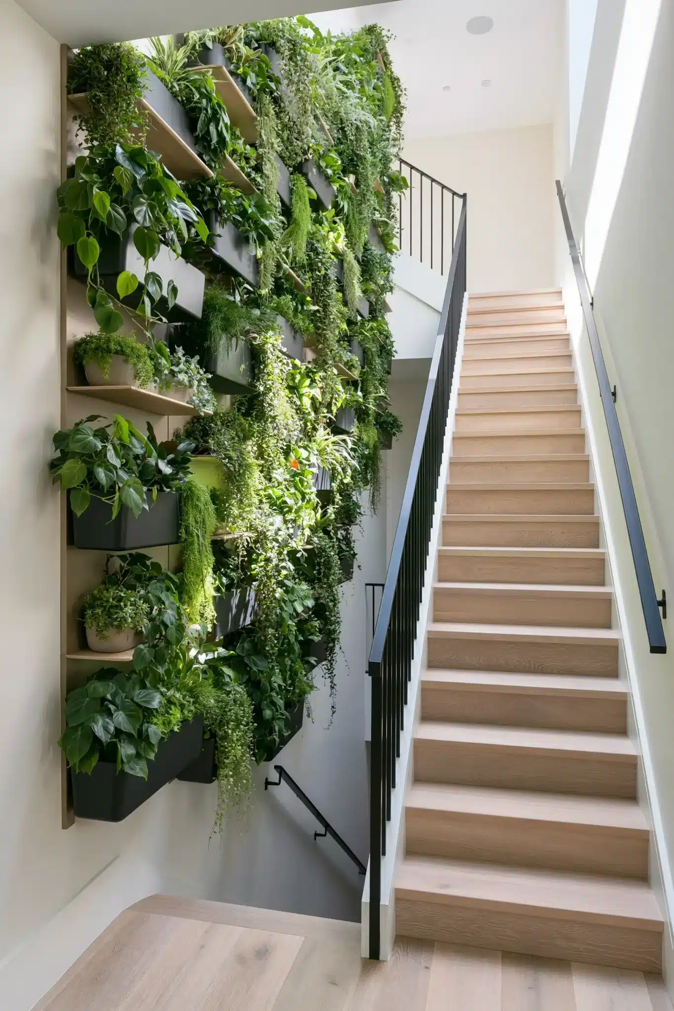 29 Indoor Staircase Garden Ideas for a Stairwell That Breathes 7