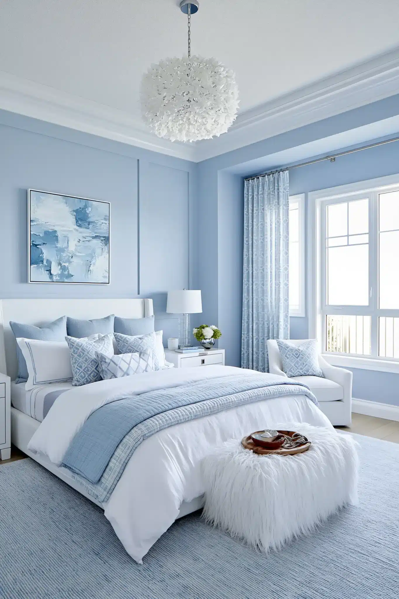 29 Light Blue and White Bedroom Ideas That Breathe 8