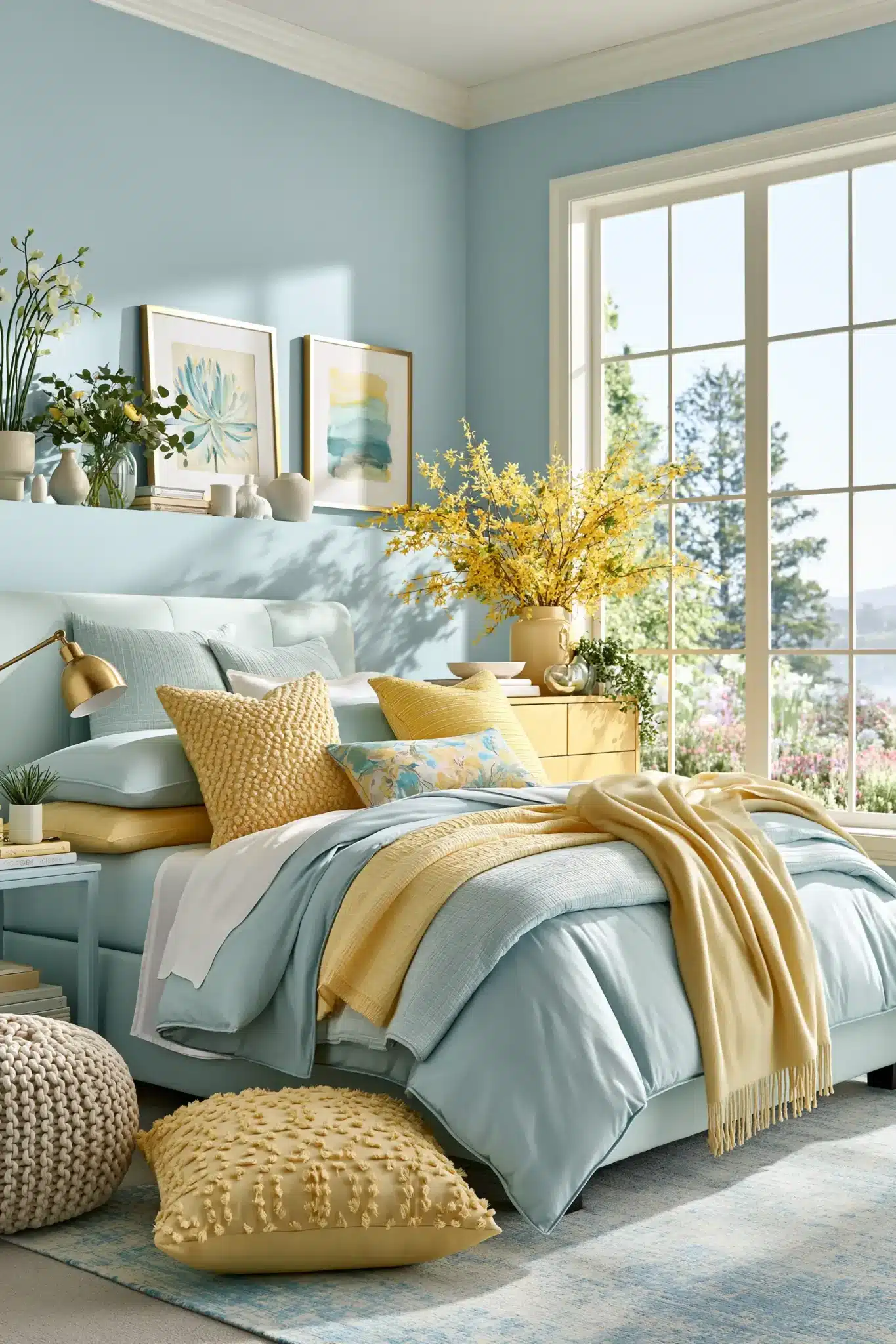 29 Light Blue and Yellow Bedroom Ideas for a Sunny Corner 8