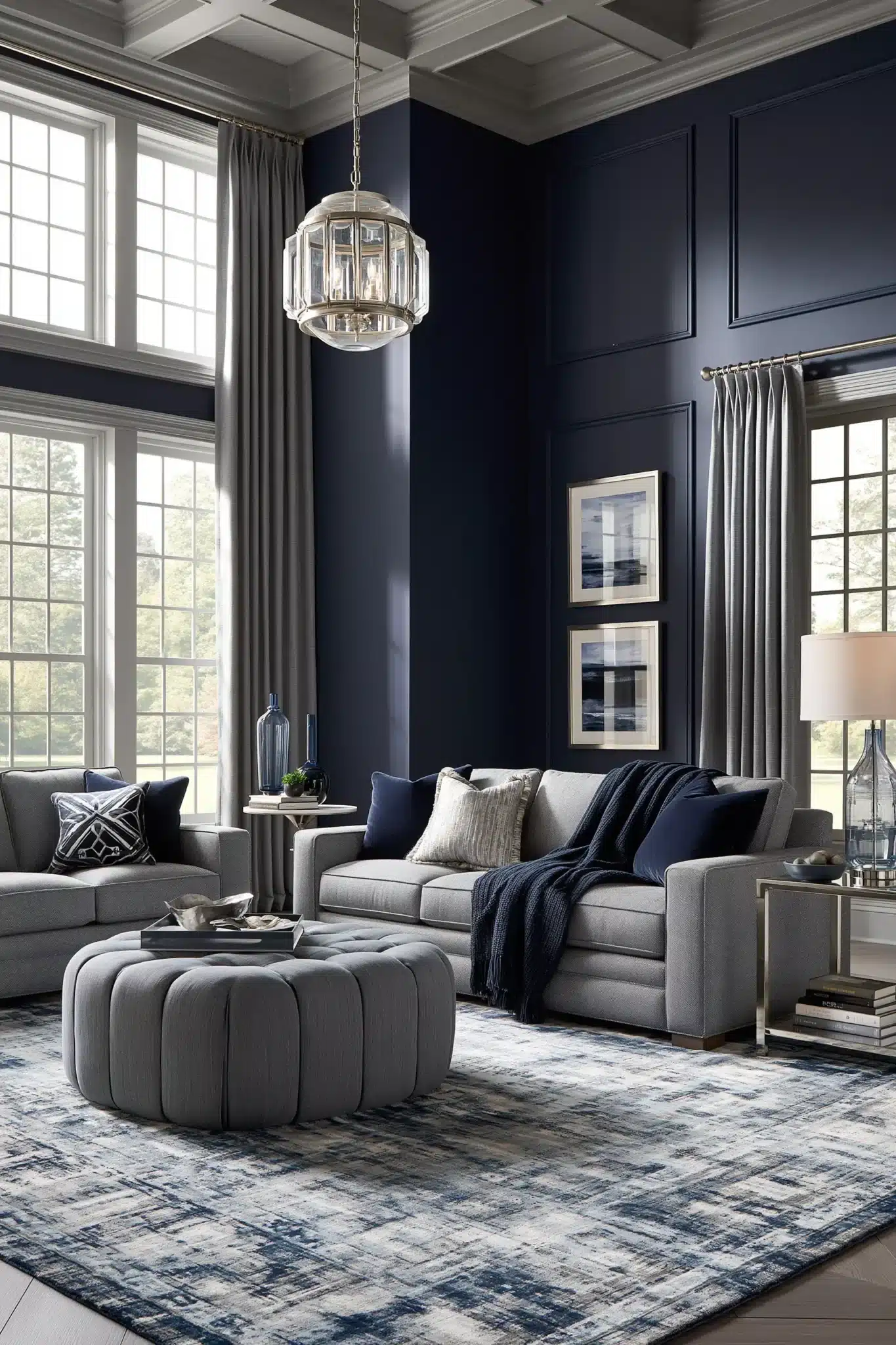 29 Navy Blue and Grey Living Room Ideas That Feel Grounded 8