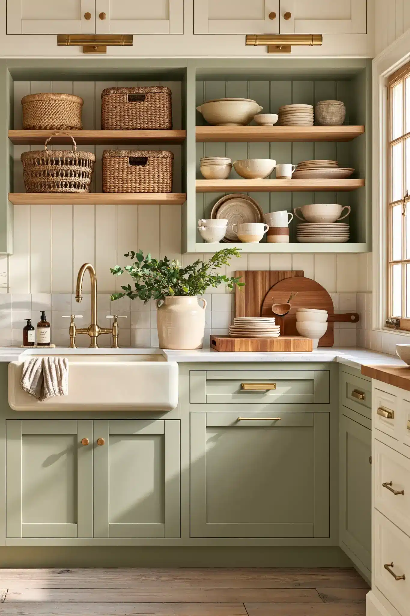 29 Sage Green and Cream Kitchen Ideas That Stay Soft 8