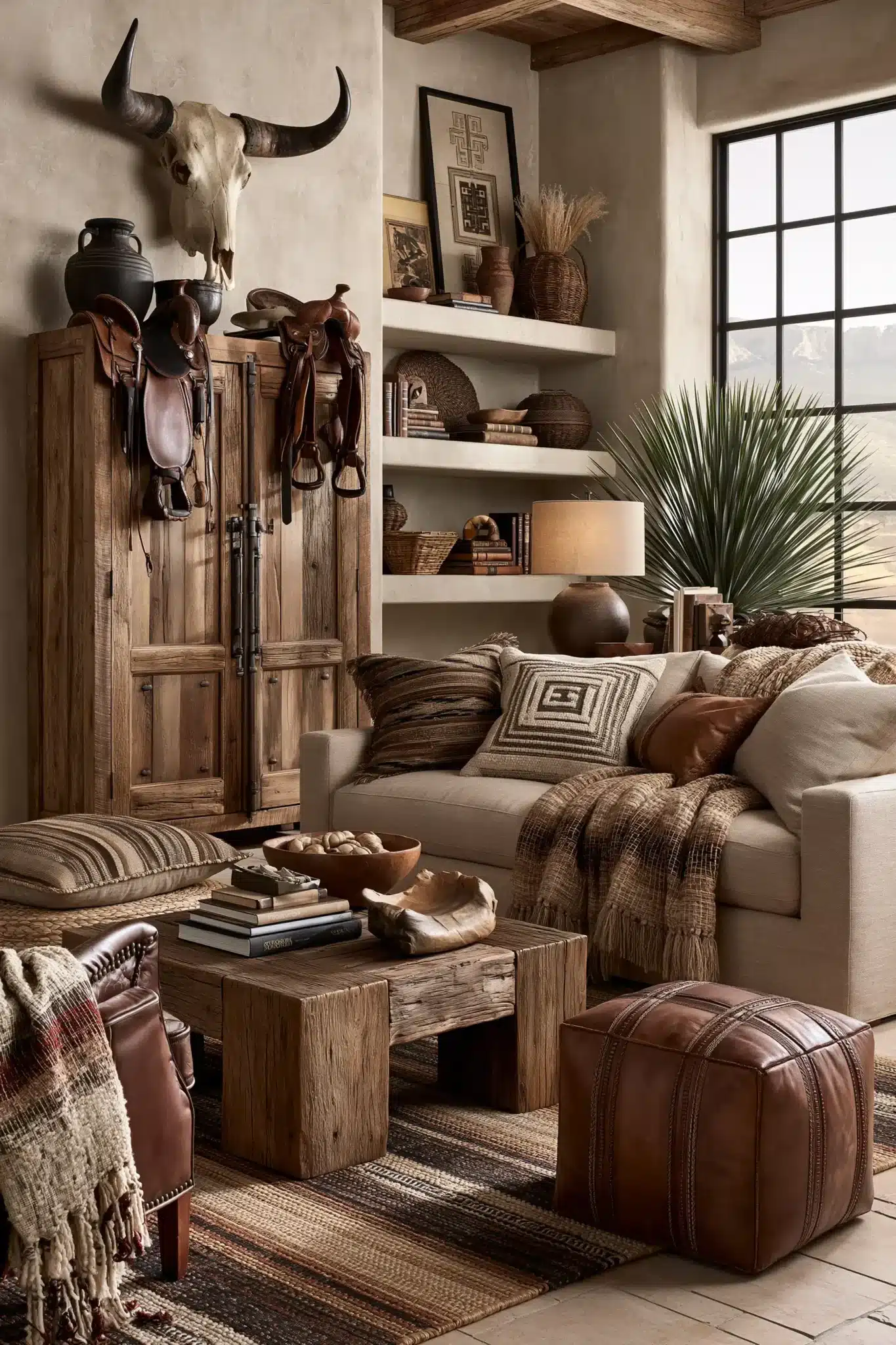 29 Western Style Home Decor Ideas with Real Weathered Wood 8