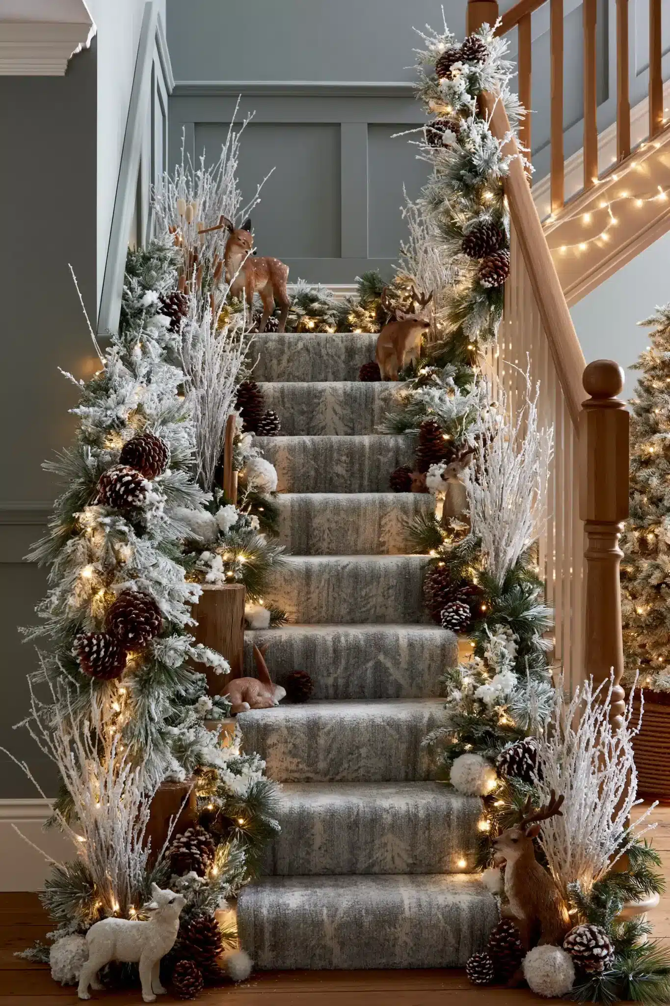 29 Christmas Staircase Decor Ideas That Actually Hold Up 9