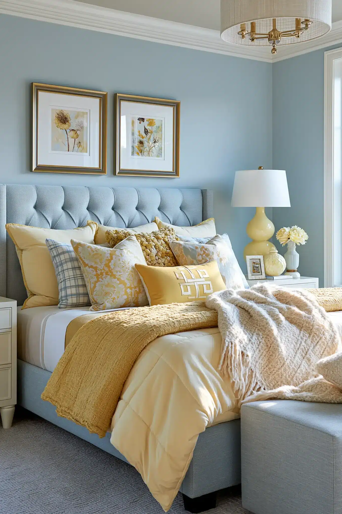 29 Light Blue and Yellow Bedroom Ideas for a Sunny Corner 9