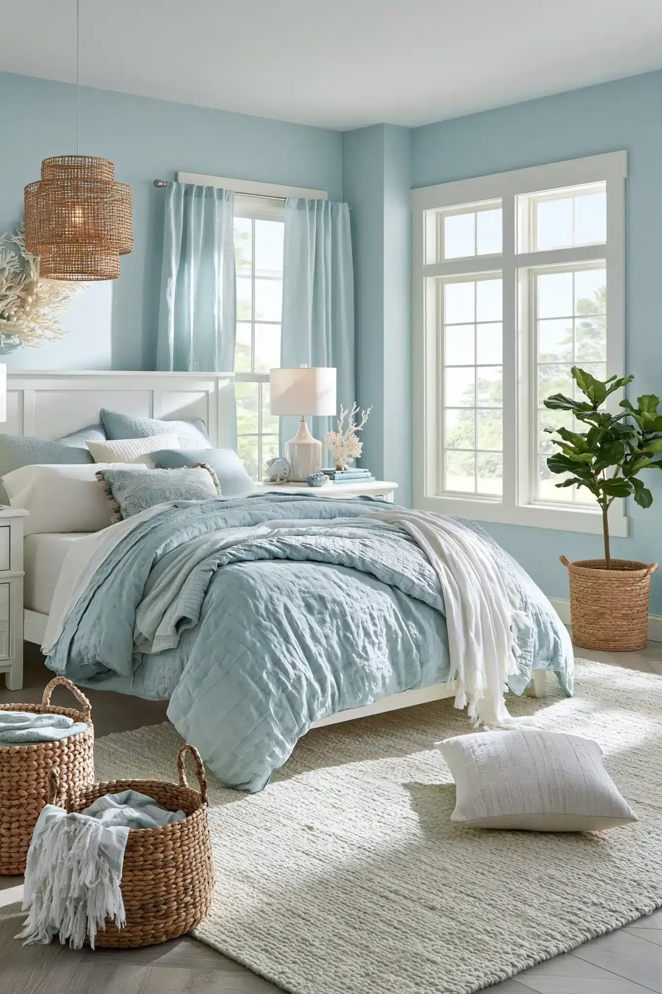 29 Light Blue and White Bedroom Ideas That Breathe 9