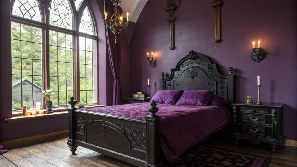 purple gothic bedroom