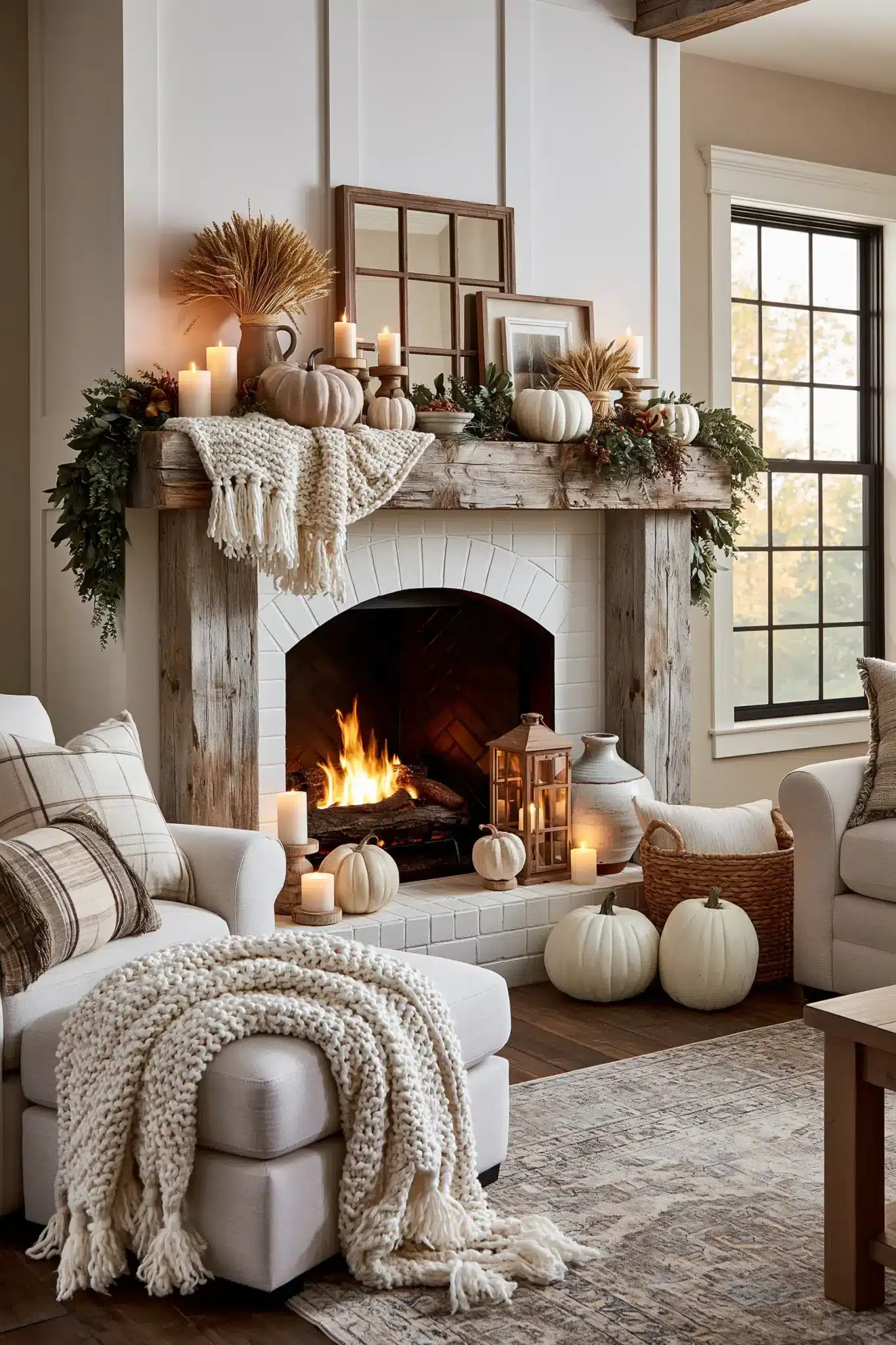 29 Thanksgiving Mantel Decor Ideas for a Hearth That Anchors the Room 1 thanksgiving mantel decor