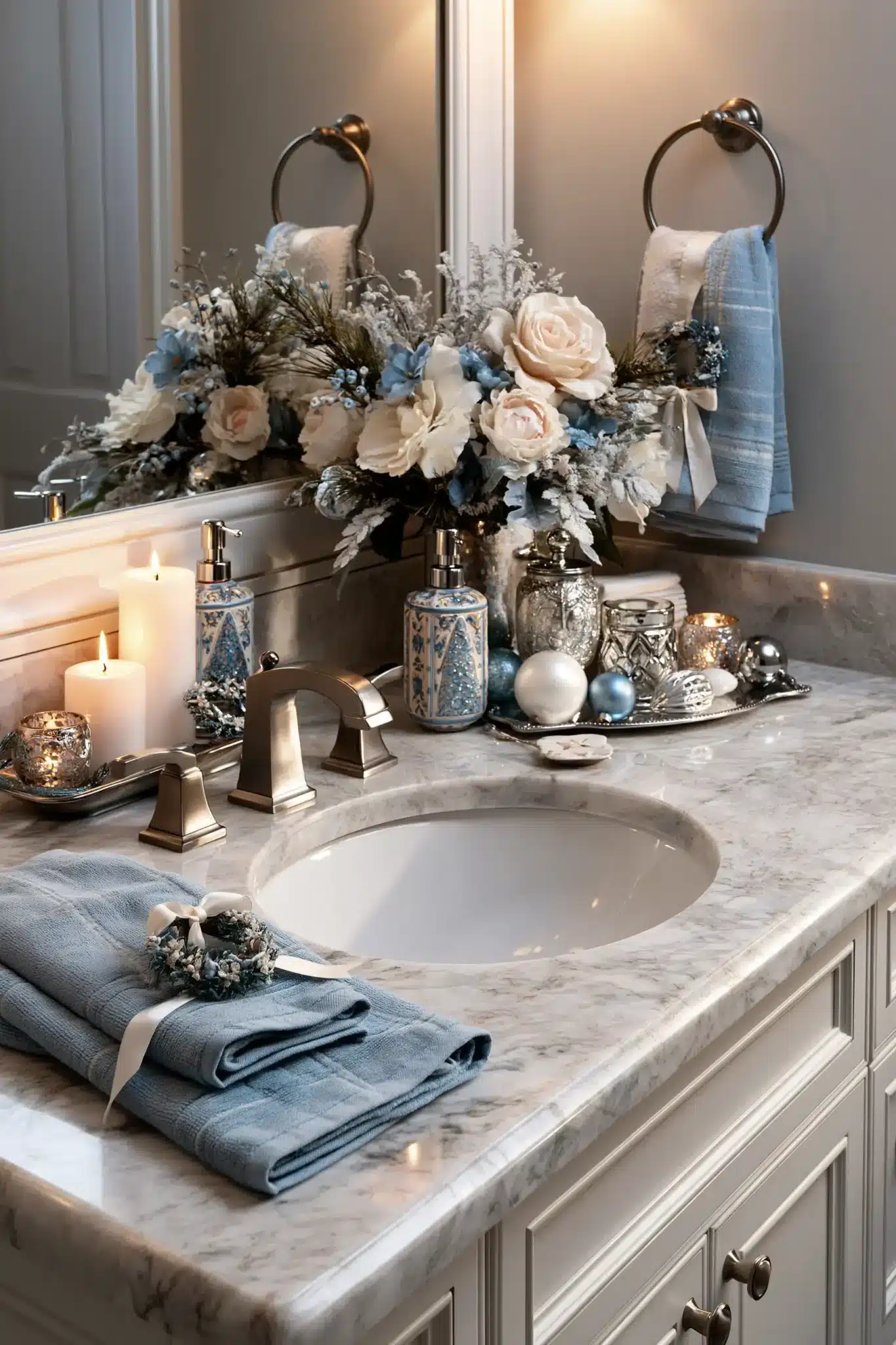 29 Blue Christmas Decor Ideas for a Tree That Breaks From Red and Green 10 blue christmas decor