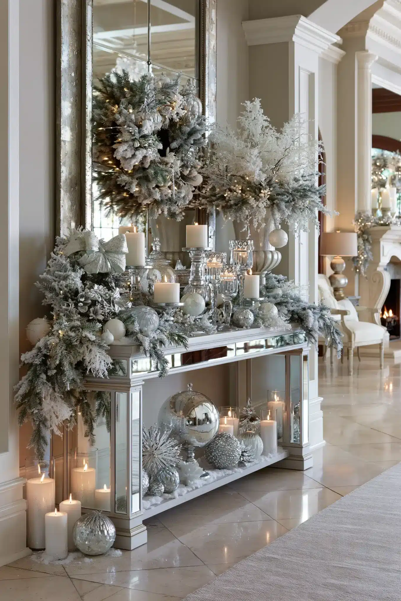29 Christmas Entryway Table Decor Ideas for a First Impression That Is Warm 10 christmas entryway table decor