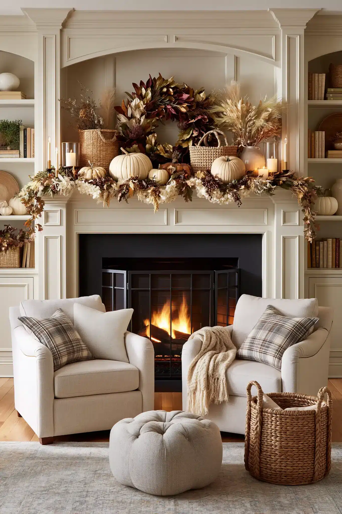 29 Thanksgiving Mantel Decor Ideas for a Hearth That Anchors the Room 10 thanksgiving mantel decor