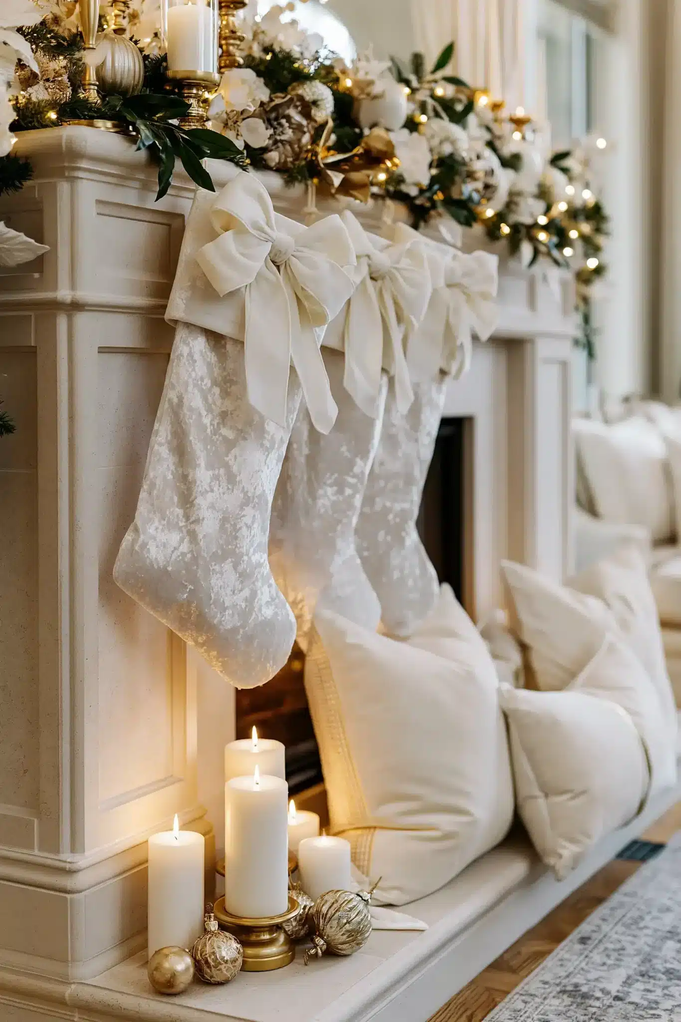 29 White and Gold Christmas Decor Ideas for a Room That Stays Quiet 11 white and gold christmas decor