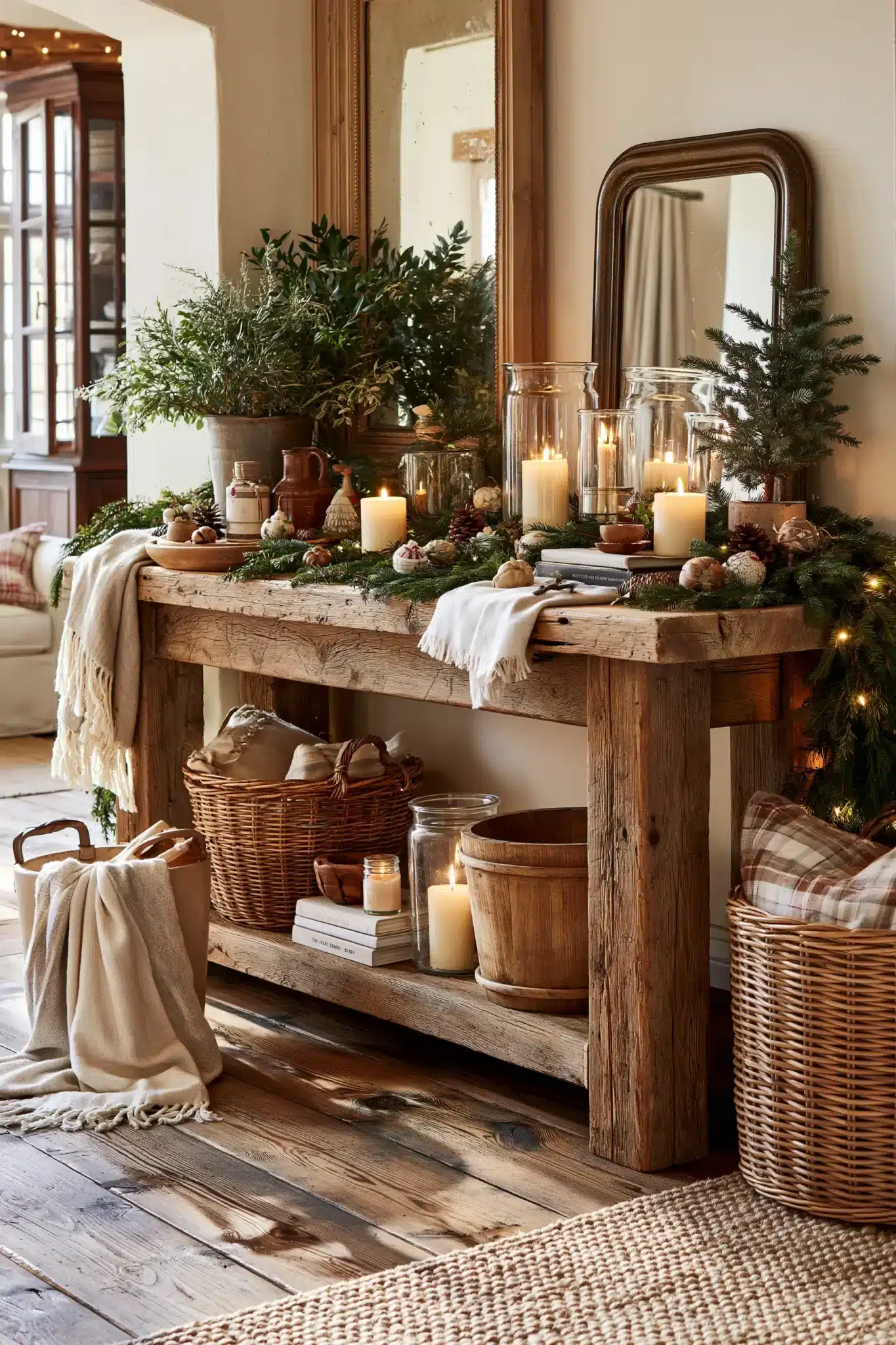 29 Christmas Entryway Table Decor Ideas for a First Impression That Is Warm 12 christmas entryway table decor