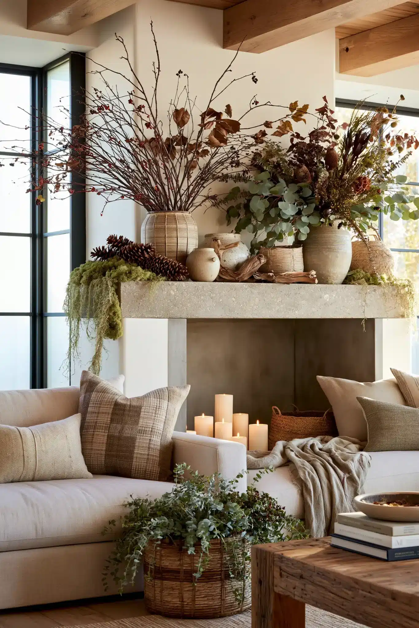29 Thanksgiving Mantel Decor Ideas for a Hearth That Anchors the Room 12 thanksgiving mantel decor