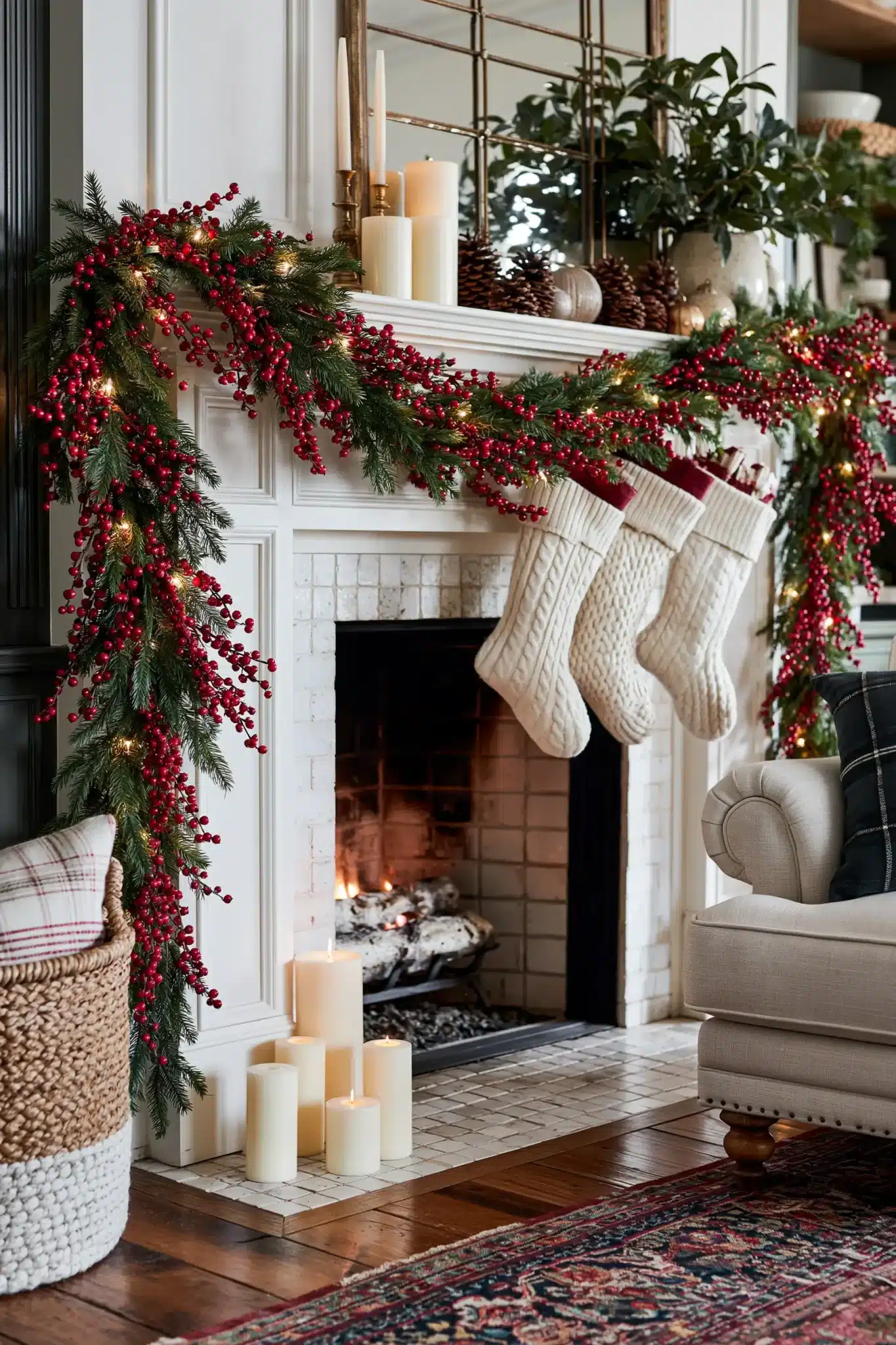 29 Christmas Fireplace Decor Ideas for a Hearth That Does the Heavy Lifting 12 christmas fireplace decor ideas