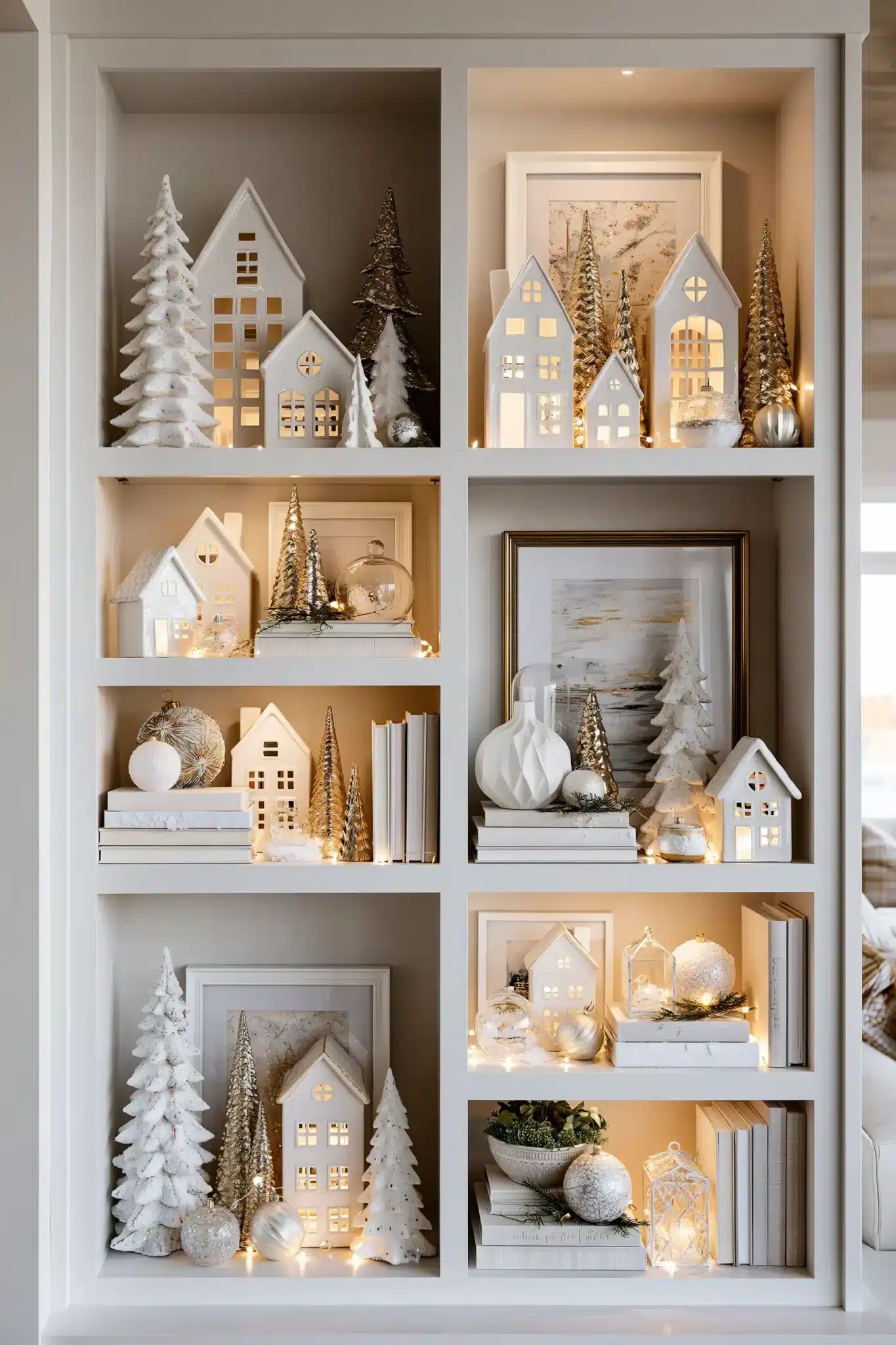 29 White and Gold Christmas Decor Ideas for a Room That Stays Quiet 13 white and gold christmas decor