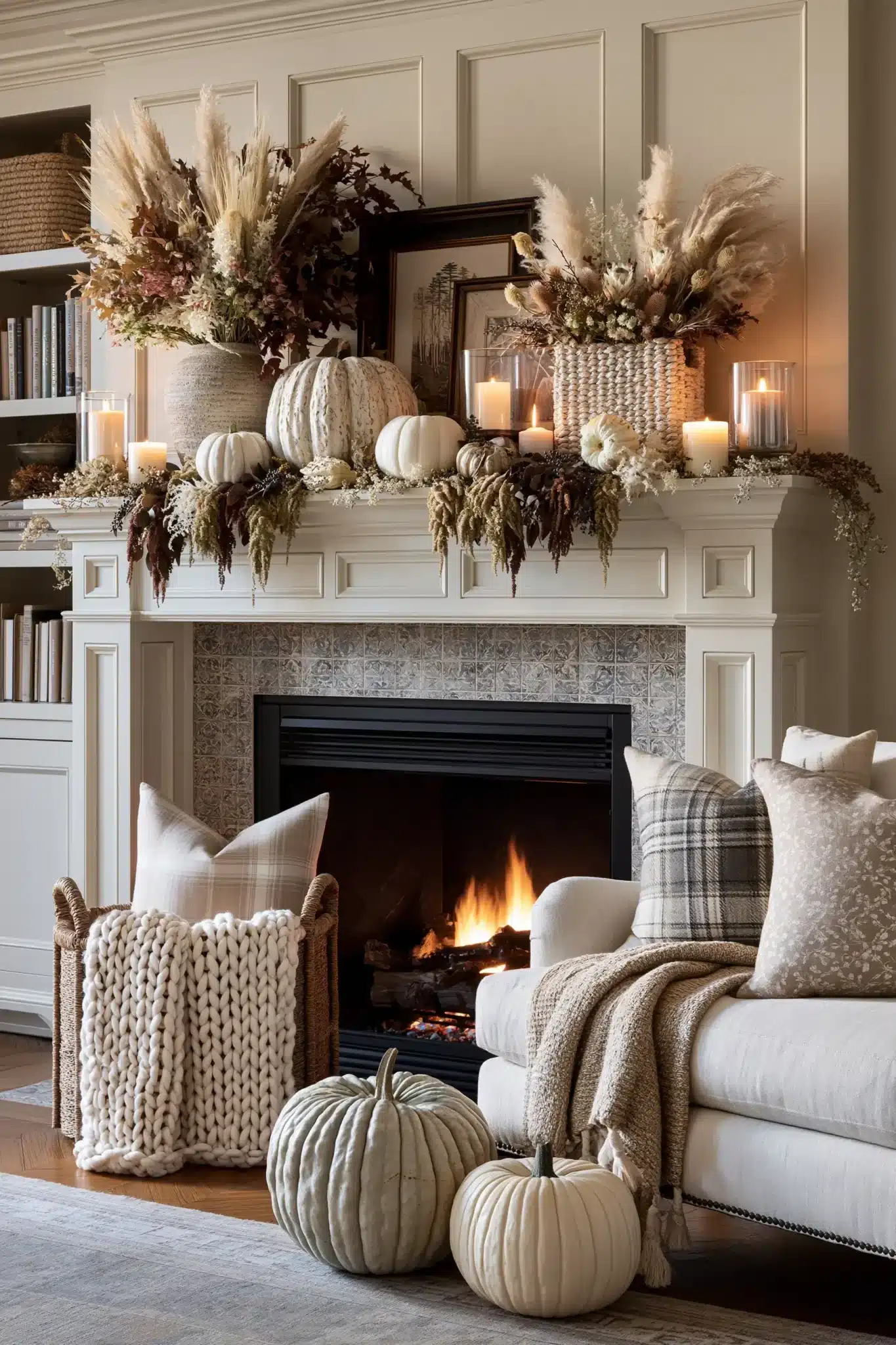 29 Thanksgiving Mantel Decor Ideas for a Hearth That Anchors the Room 13 thanksgiving mantel decor