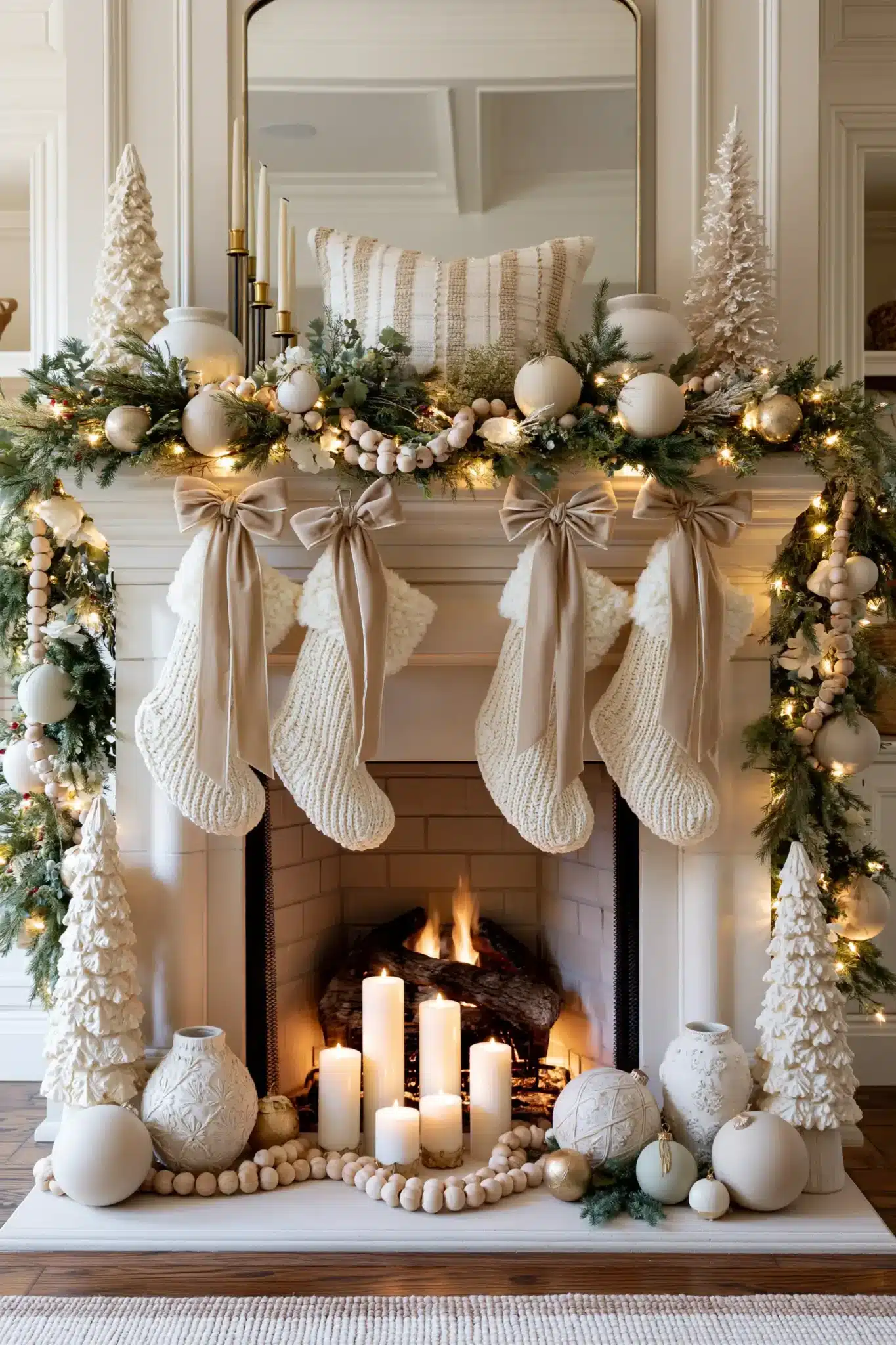 29 Christmas Fireplace Decor Ideas for a Hearth That Does the Heavy Lifting 13 christmas fireplace decor ideas