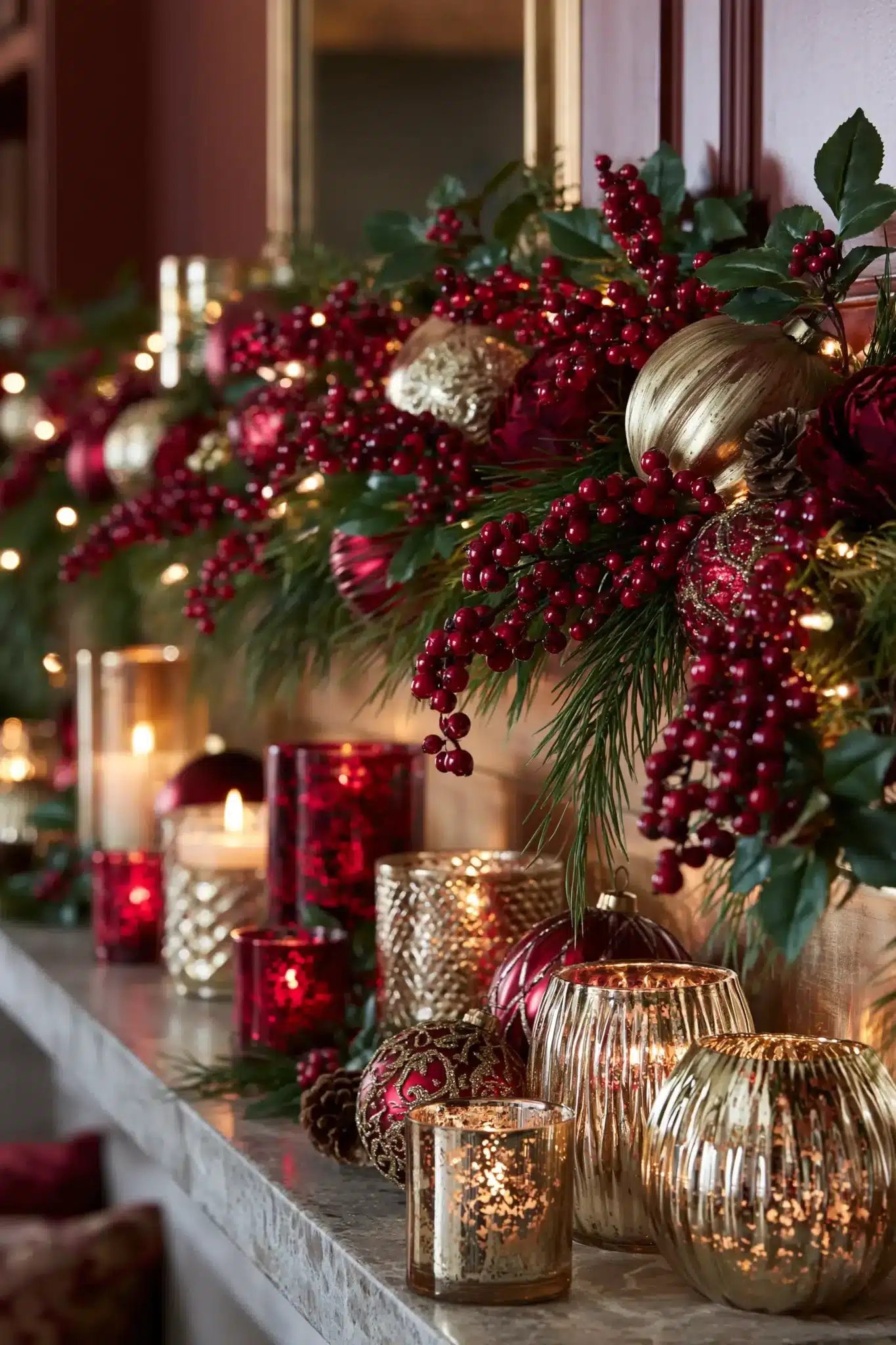 29 Christmas Mantle Decor Ideas for a Hearth That Does Not Compete With the Tree 14 christmas mantle decor