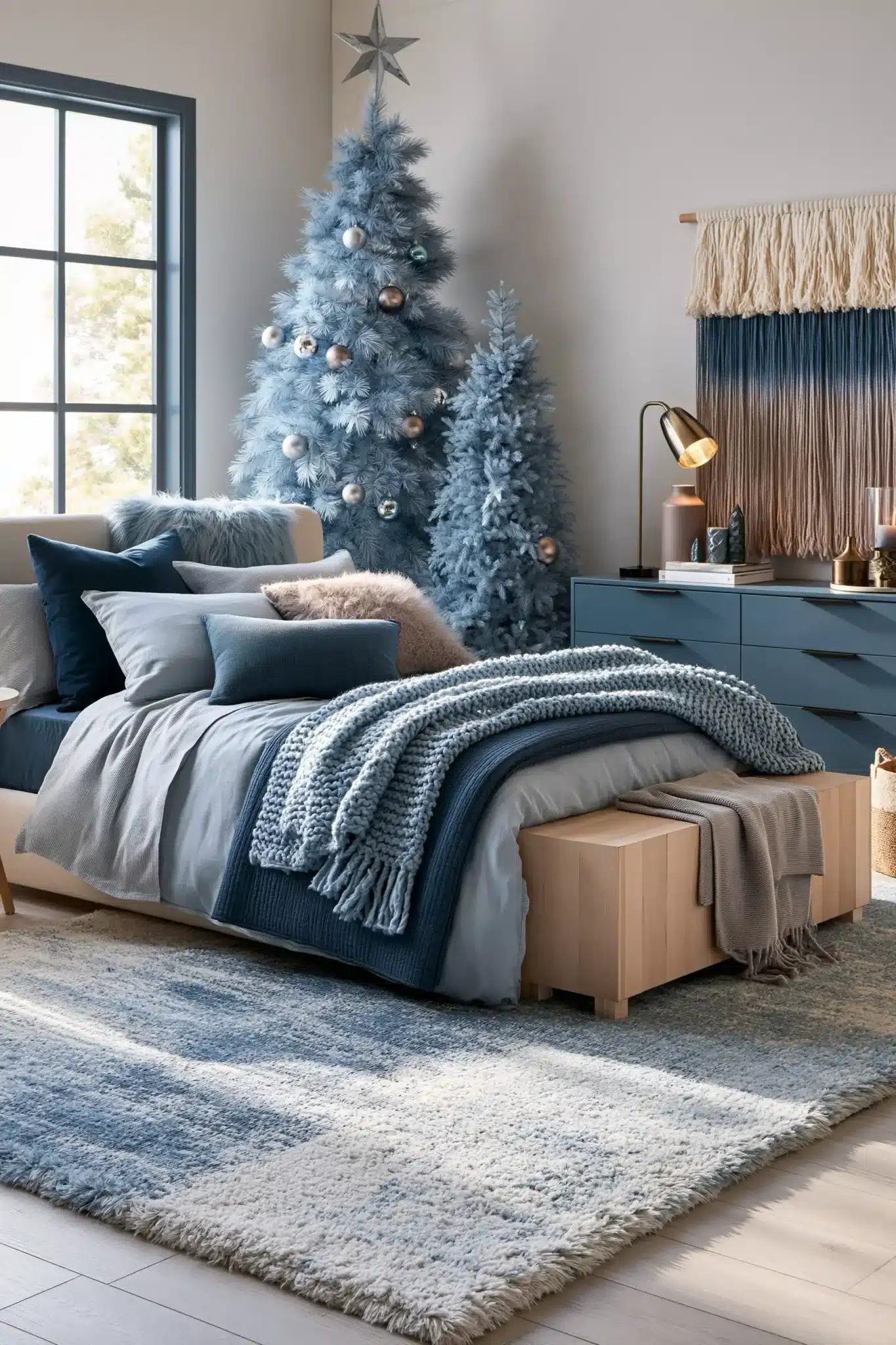 29 Blue Christmas Decor Ideas for a Tree That Breaks From Red and Green 14 blue christmas decor