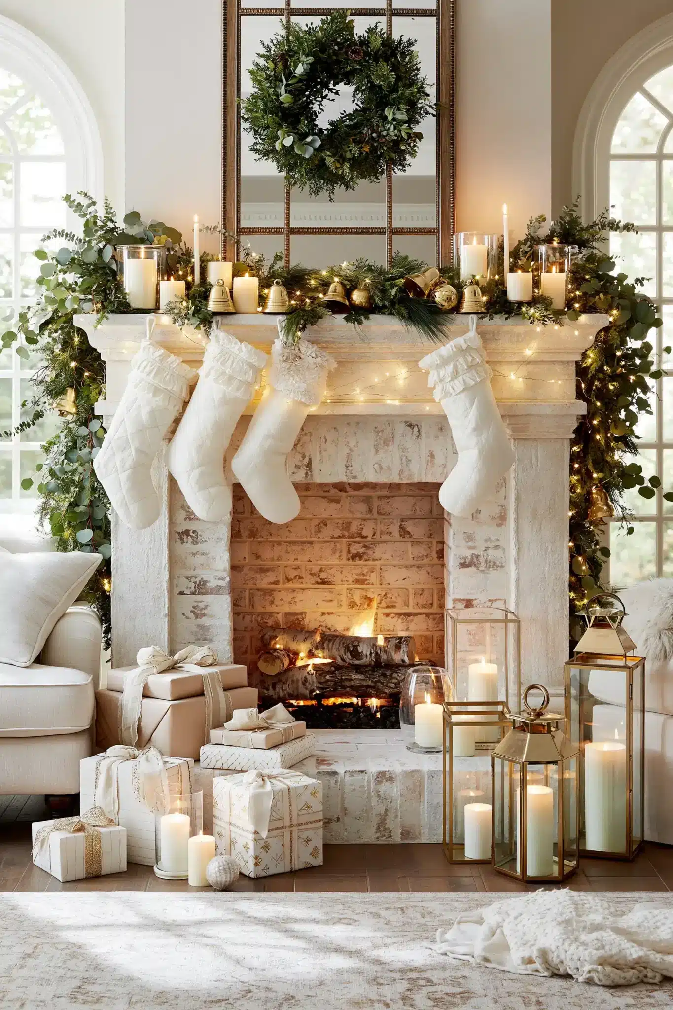 29 Christmas Fireplace Decor Ideas for a Hearth That Does the Heavy Lifting 14 christmas fireplace decor ideas