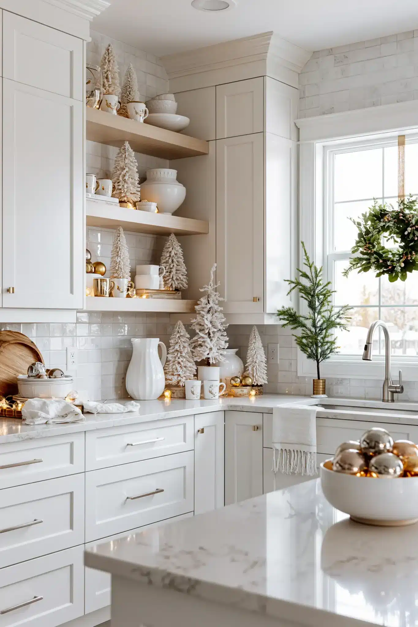29 White and Gold Christmas Decor Ideas for a Room That Stays Quiet 15 white and gold christmas decor