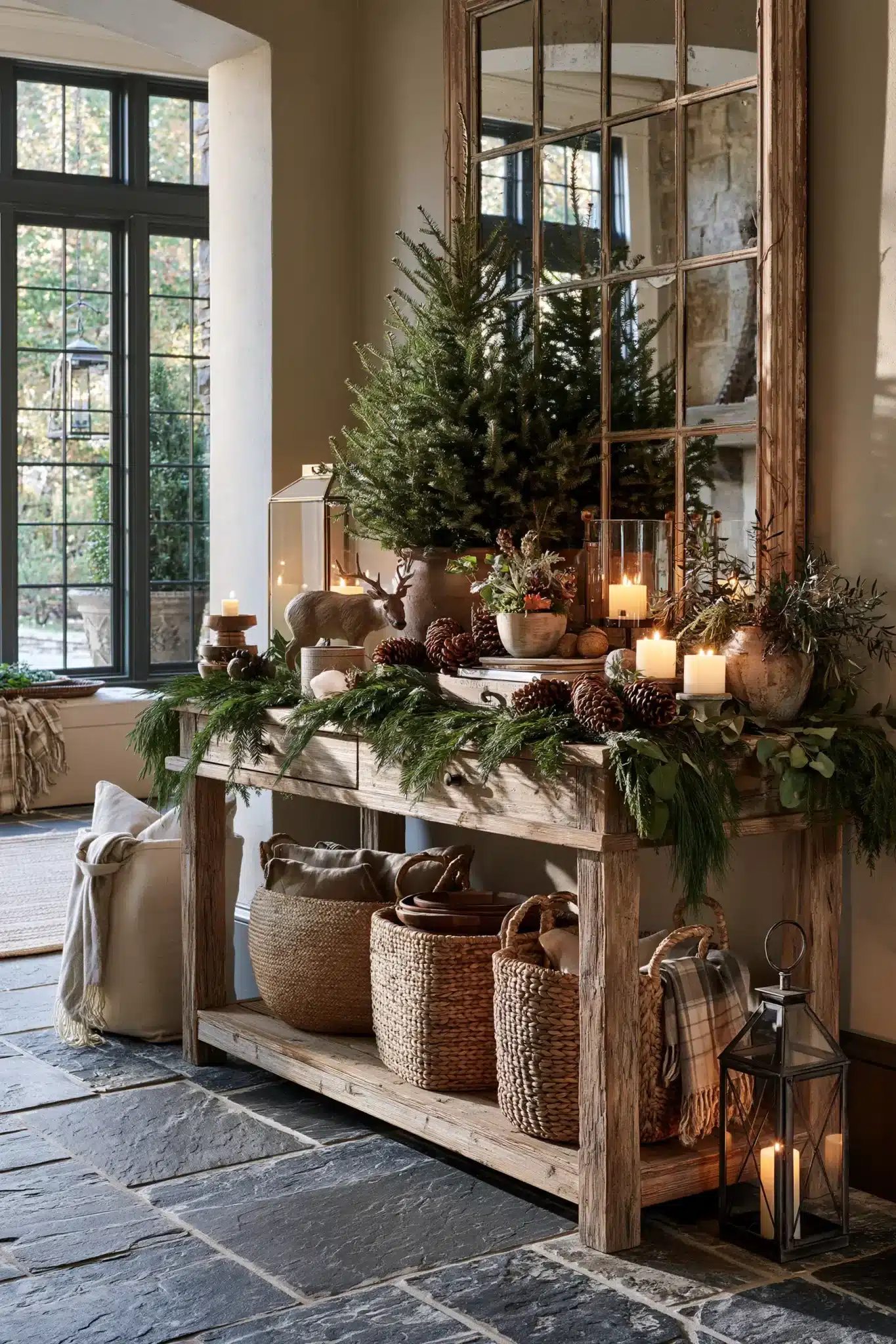 29 Christmas Entryway Table Decor Ideas for a First Impression That Is Warm 15 christmas entryway table decor