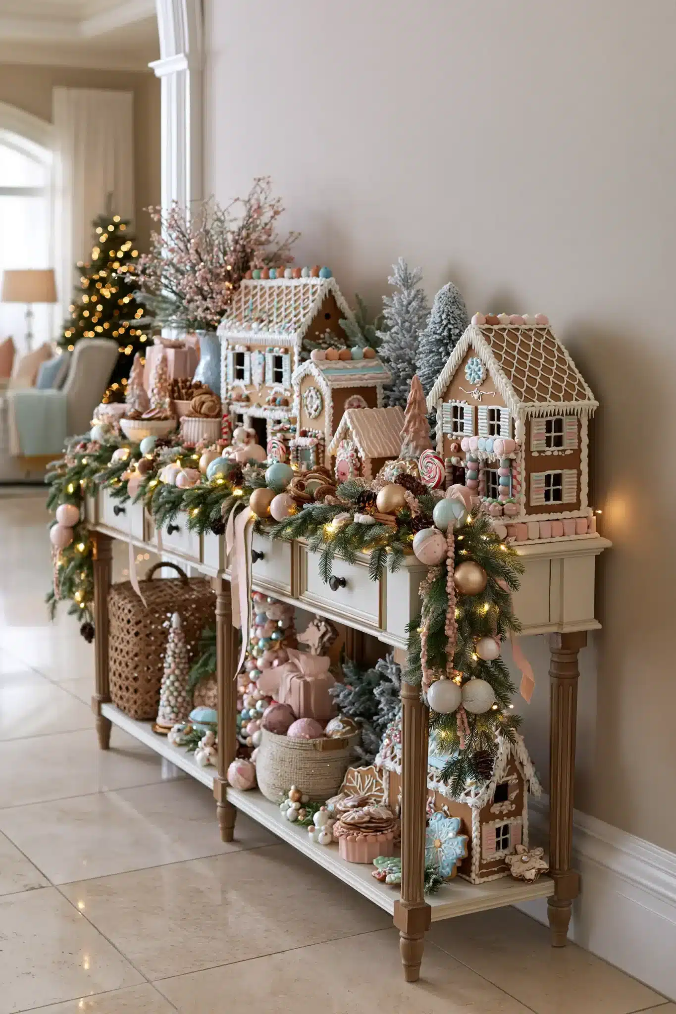 29 Christmas Entryway Table Decor Ideas for a First Impression That Is Warm 16 christmas entryway table decor