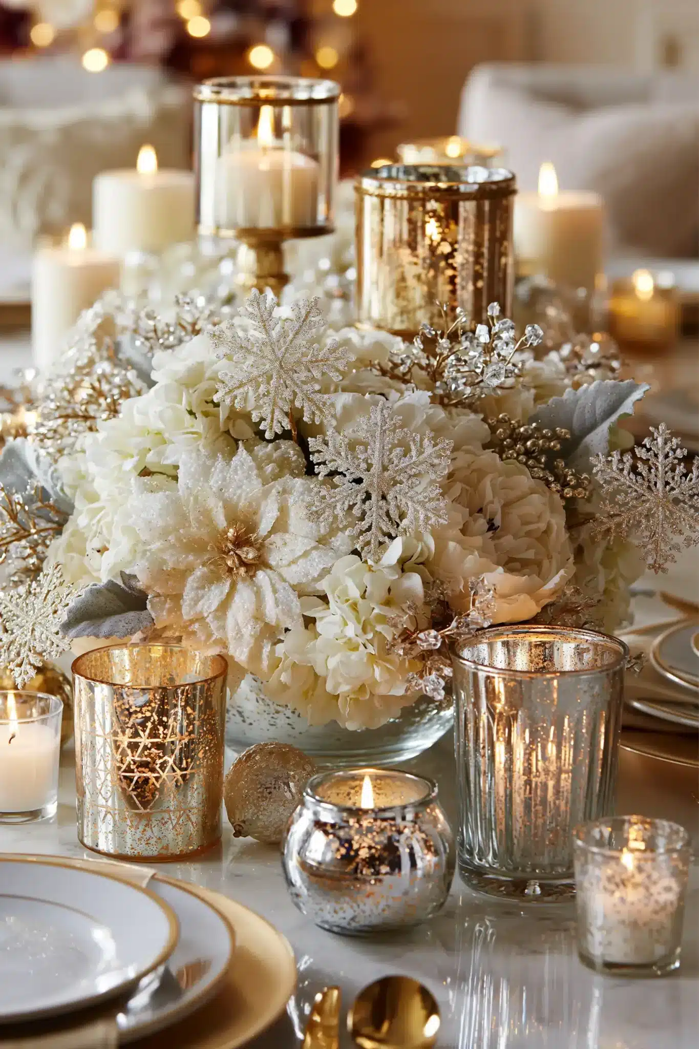 29 White and Gold Christmas Decor Ideas for a Room That Stays Quiet 16 white and gold christmas decor