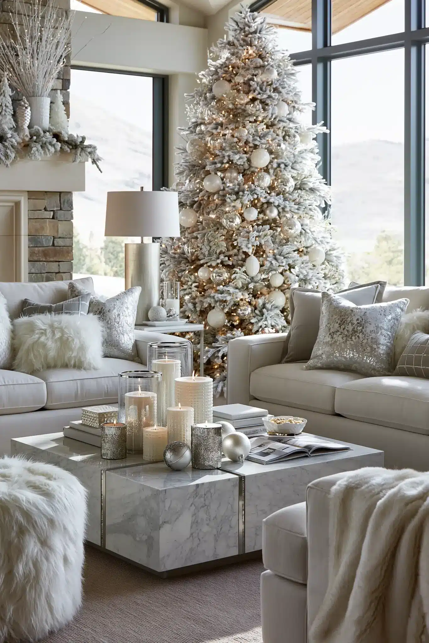 29 White Christmas Decor Ideas for a Room That Stays Bright and Quiet 18 white christmas decor