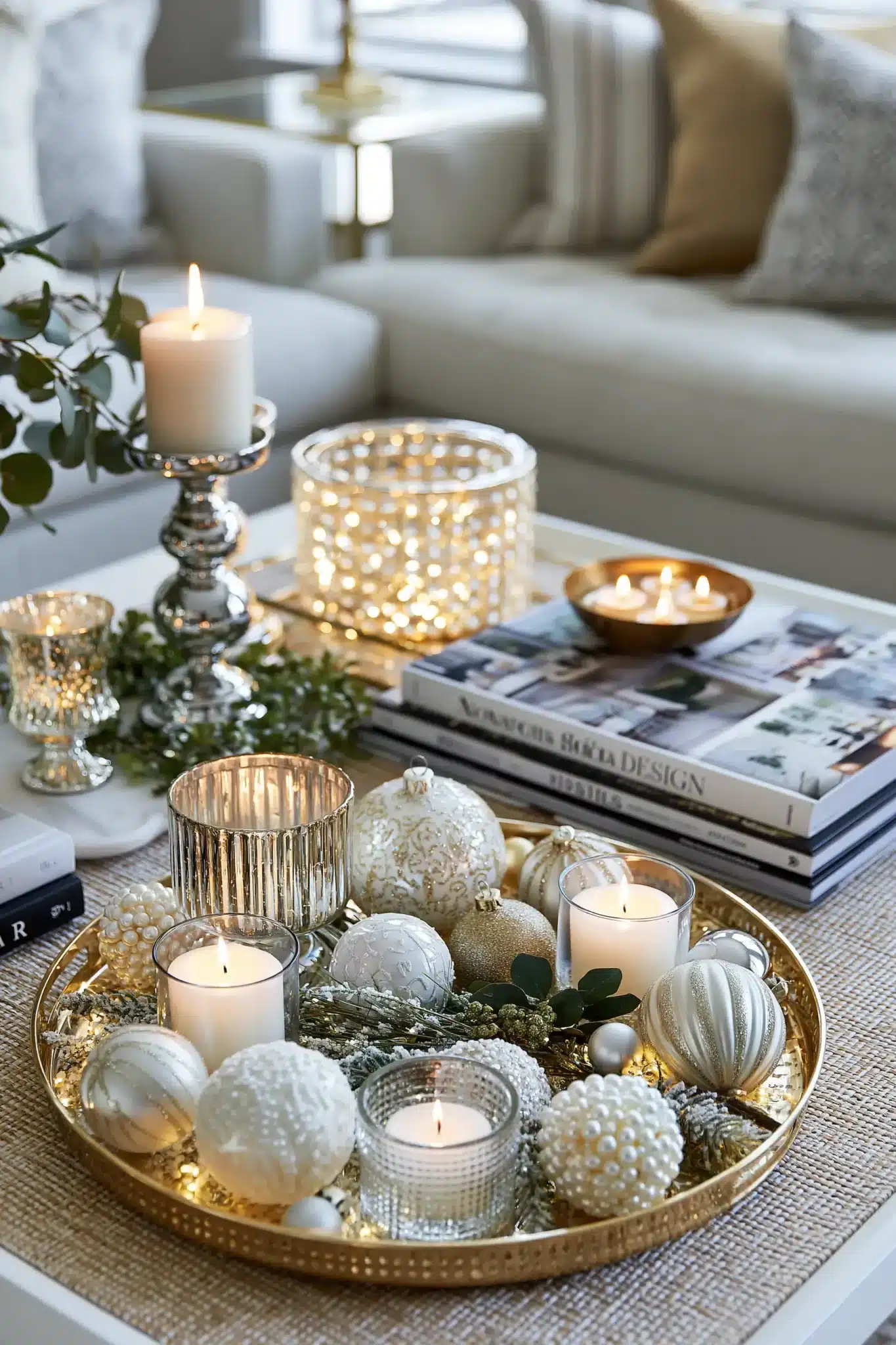 29 White and Gold Christmas Decor Ideas for a Room That Stays Quiet 18 white and gold christmas decor