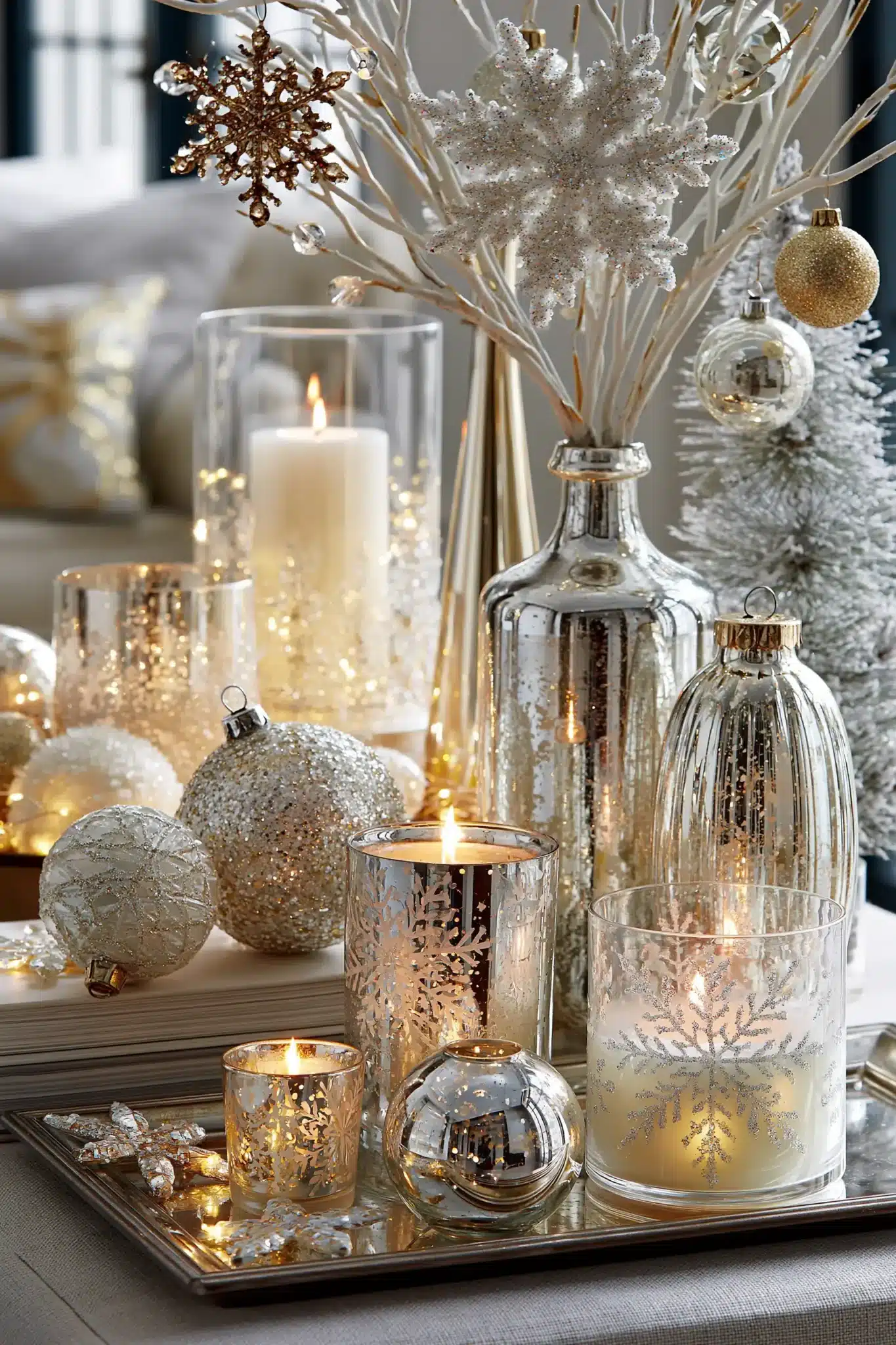 29 White and Gold Christmas Decor Ideas for a Room That Stays Quiet 19 white and gold christmas decor