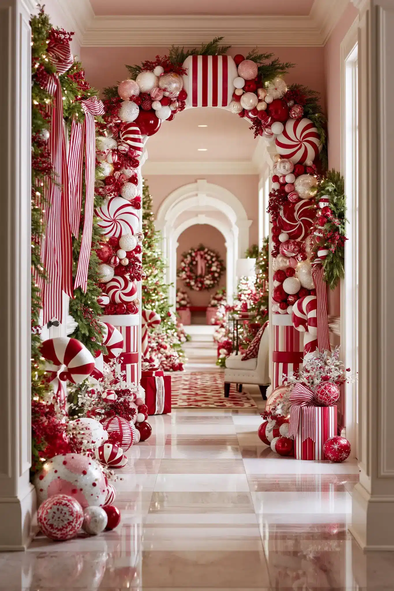hallway christmas decor
