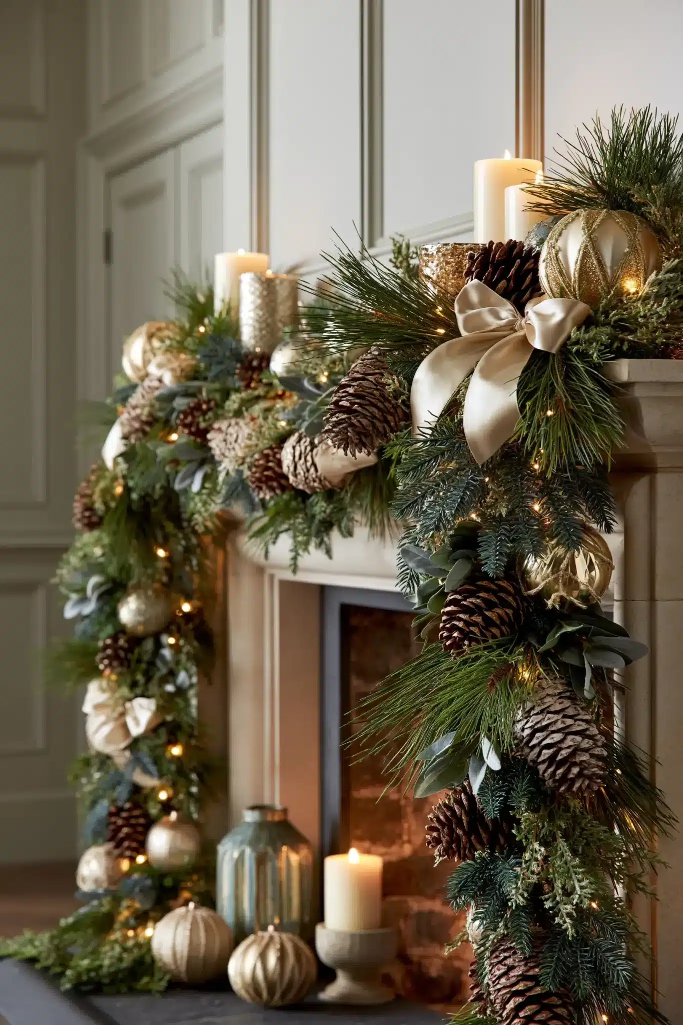 29 Christmas Mantle Decor Ideas for a Hearth That Does Not Compete With the Tree 2 christmas mantle decor
