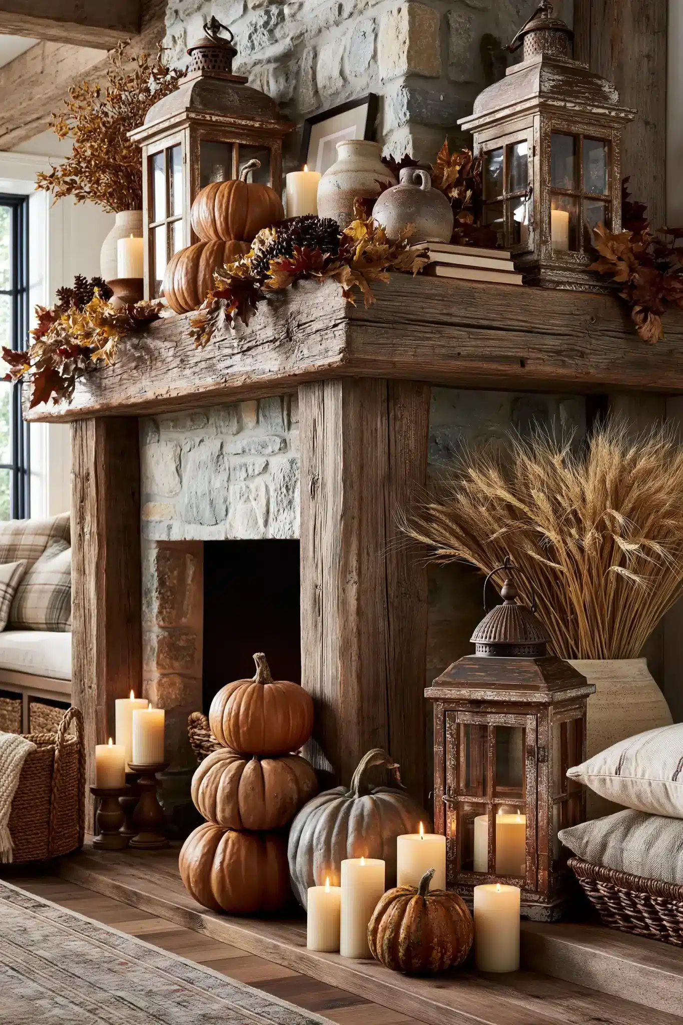 29 Thanksgiving Mantel Decor Ideas for a Hearth That Anchors the Room 2 thanksgiving mantel decor